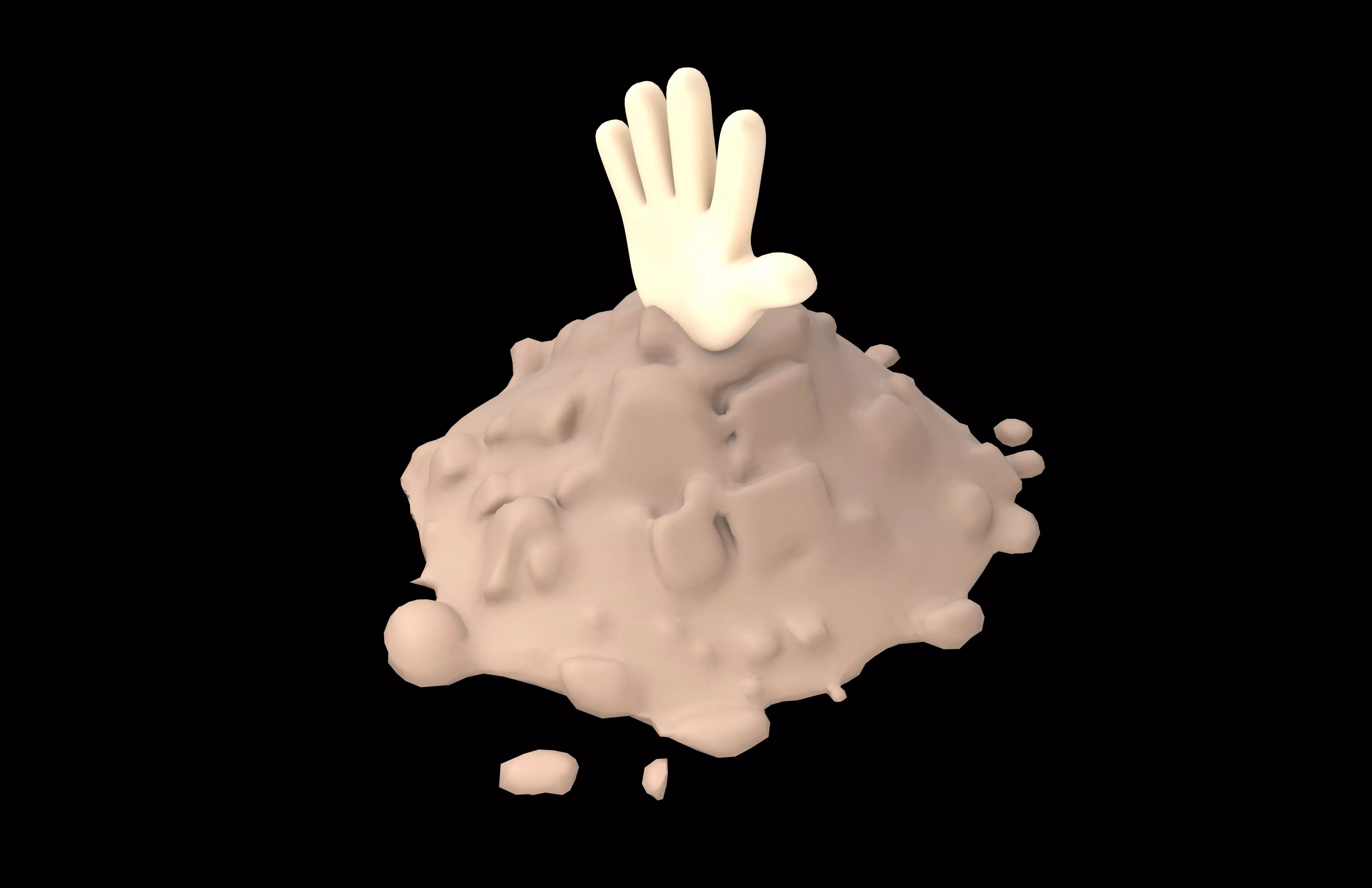 Hand Under Ground Icon v1 001 Low-poly 3D model_2
