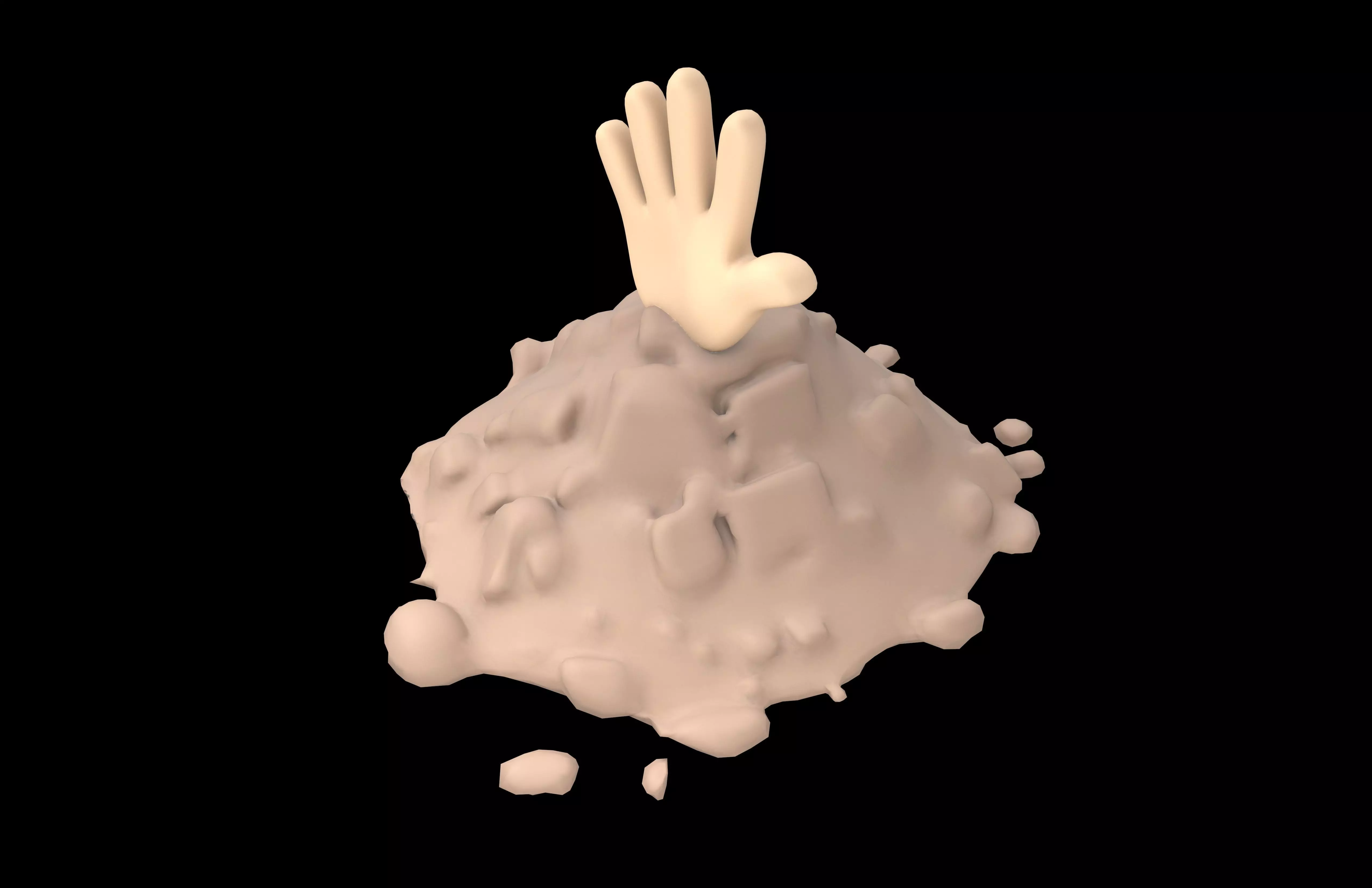 Hand Under Ground Icon v1 002 Low-poly 3D model_1