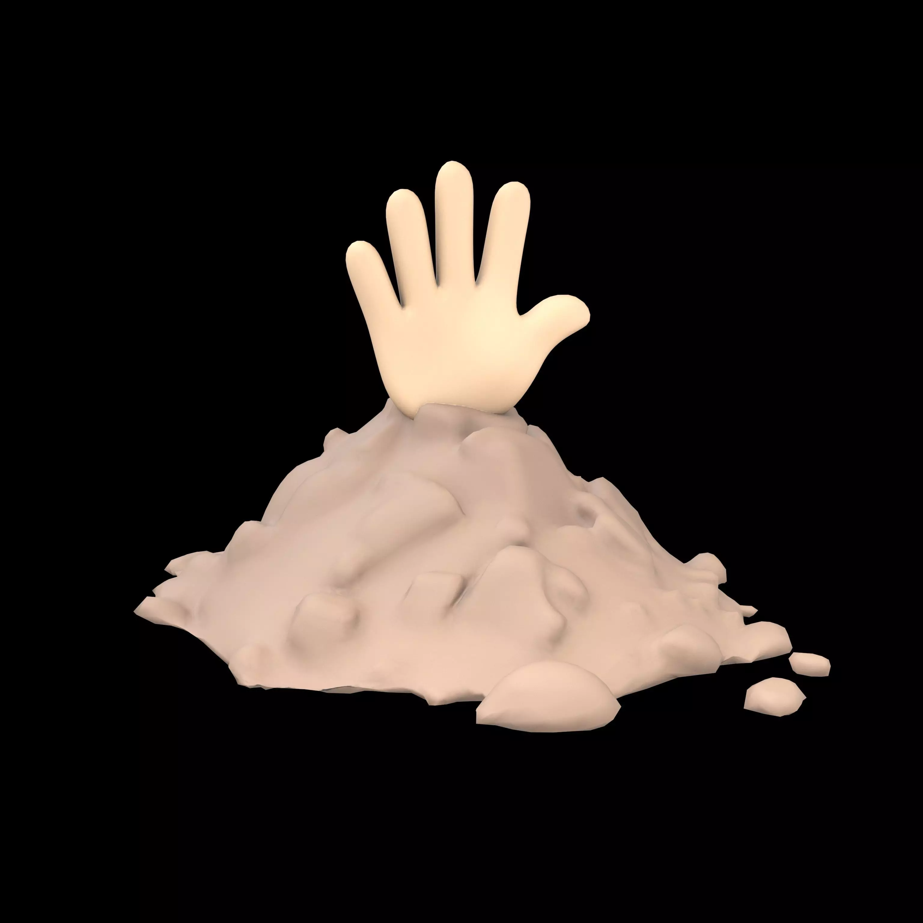 Hand Under Ground Icon v1 002 Low-poly 3D model_0