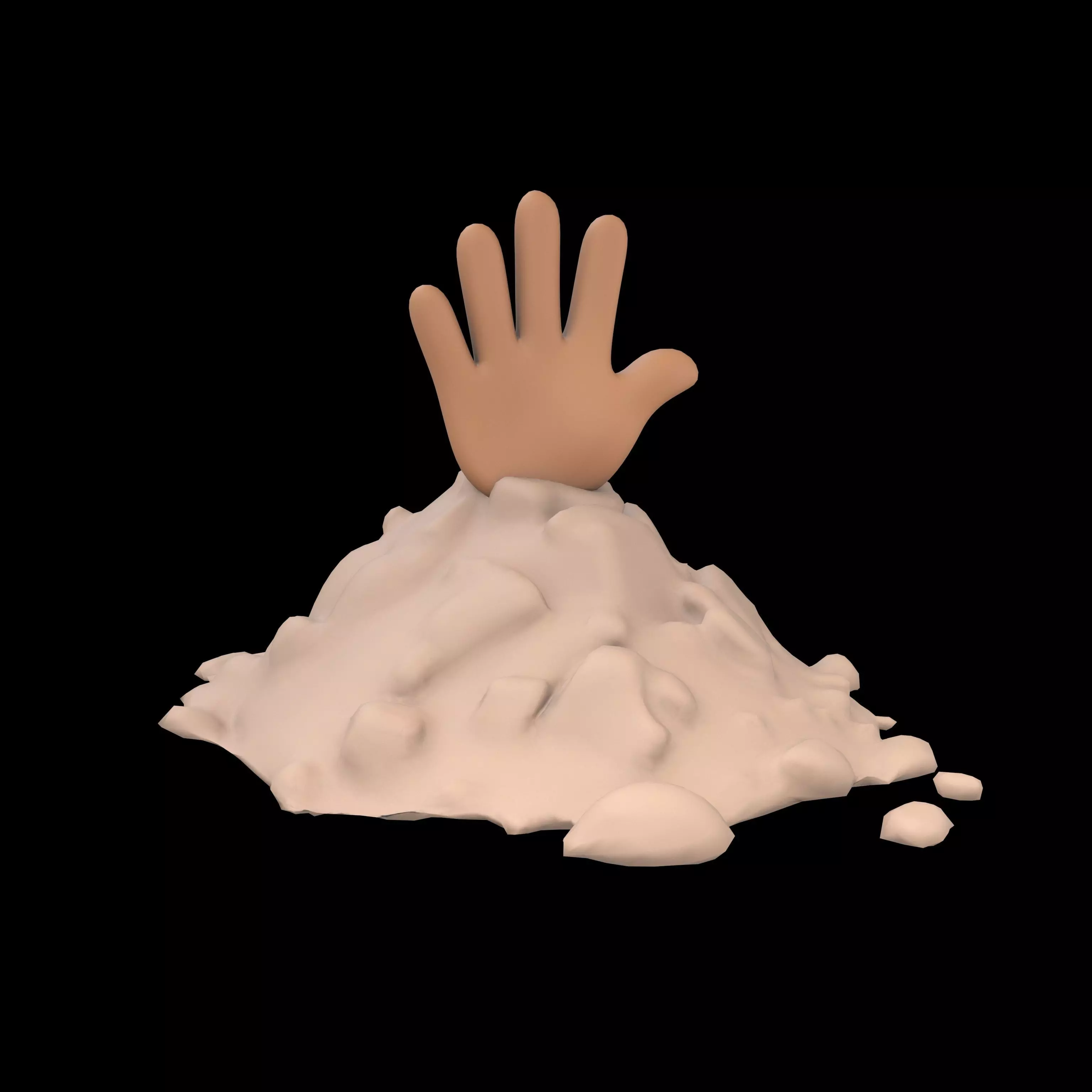 Hand Under Ground Icon v1 003 Low-poly 3D model_0