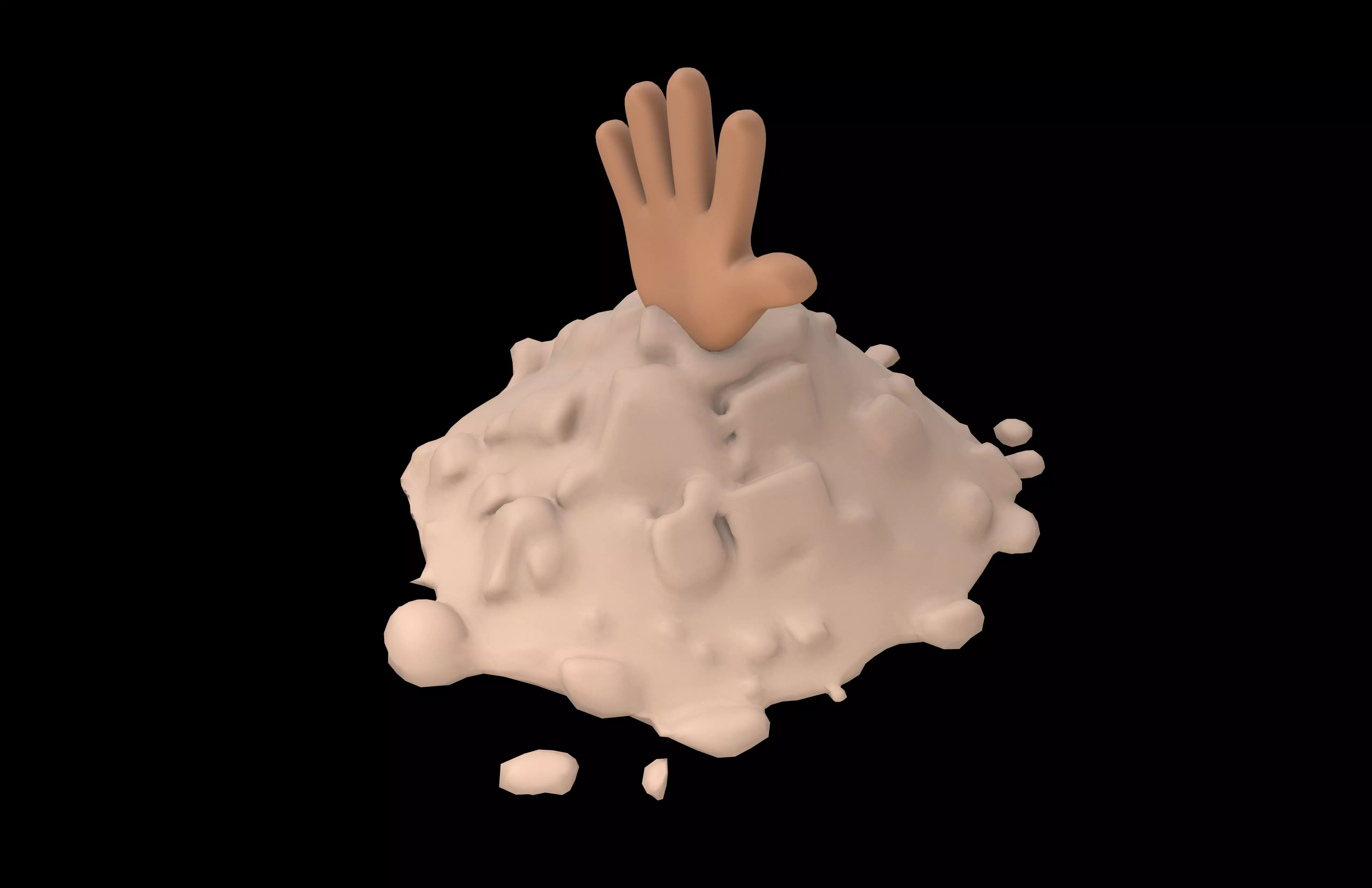 Hand Under Ground Icon v1 003 Low-poly 3D model_3