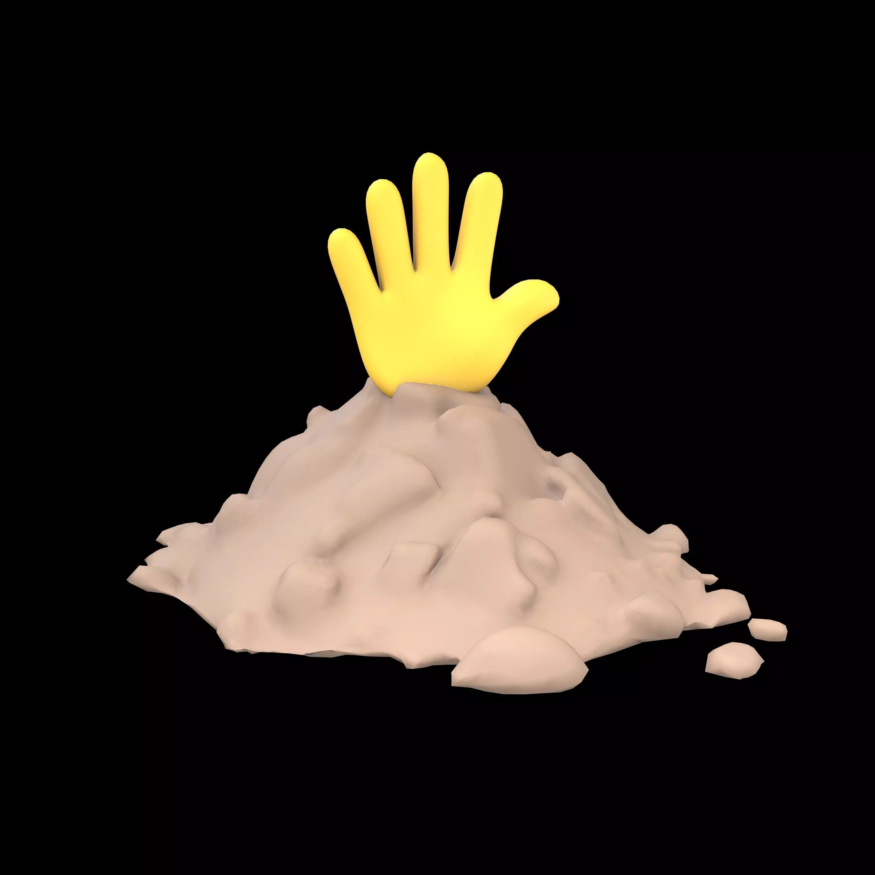 Hand Under Ground Icon v1 005 Low-poly 3D model_0