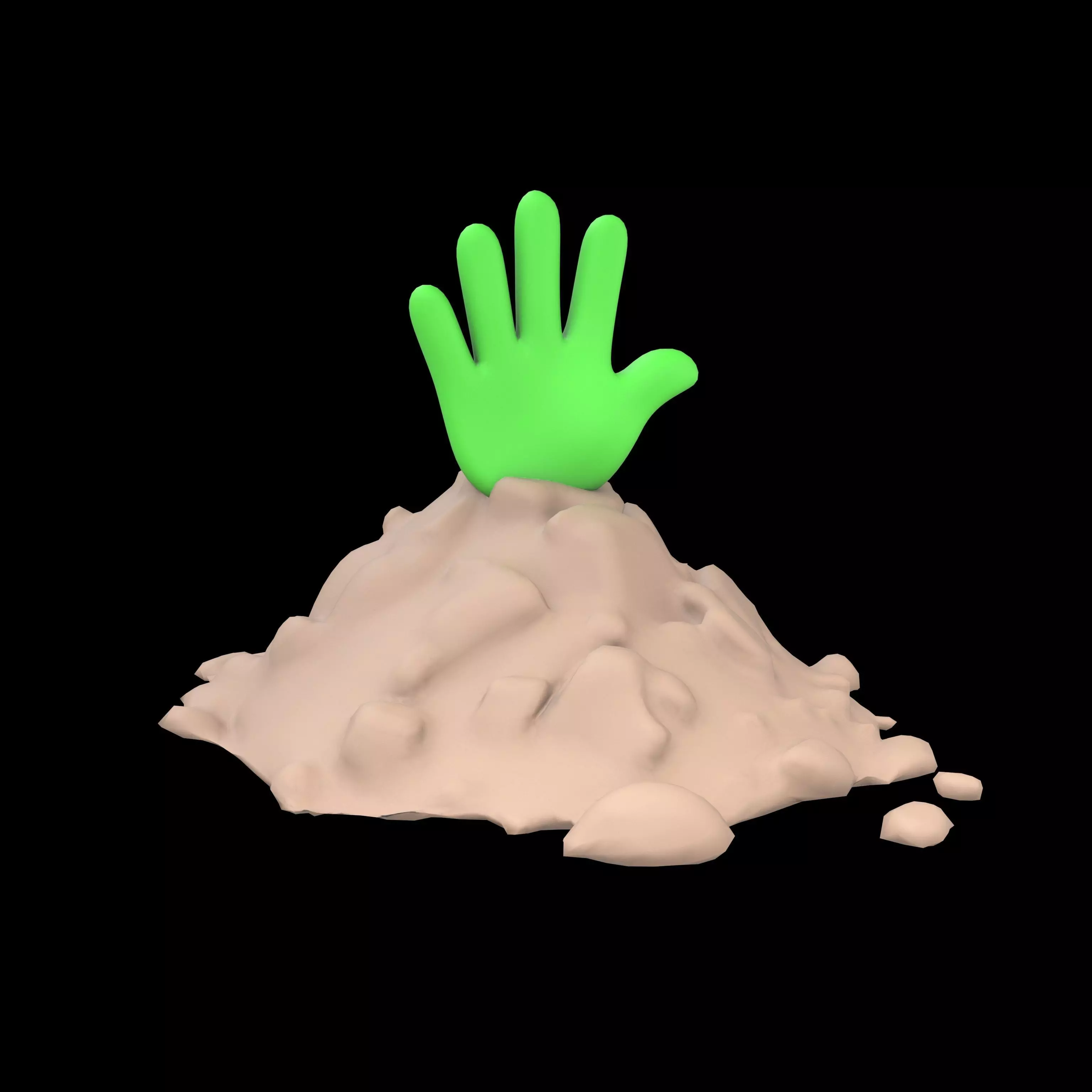 Hand Under Ground Icon v1 006 Low-poly 3D model_0