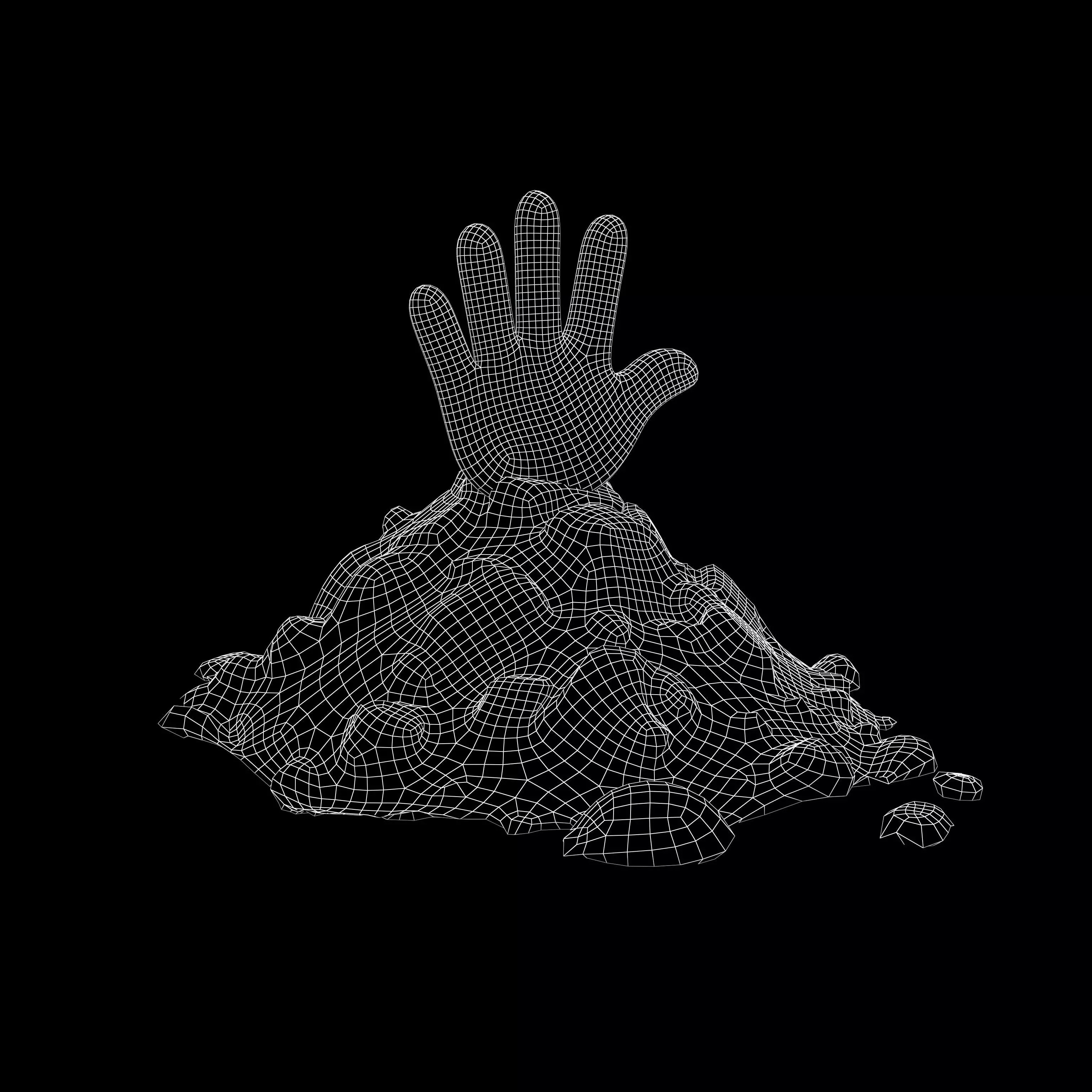 Hand Under Ground Icon v1 006 Low-poly 3D model_4