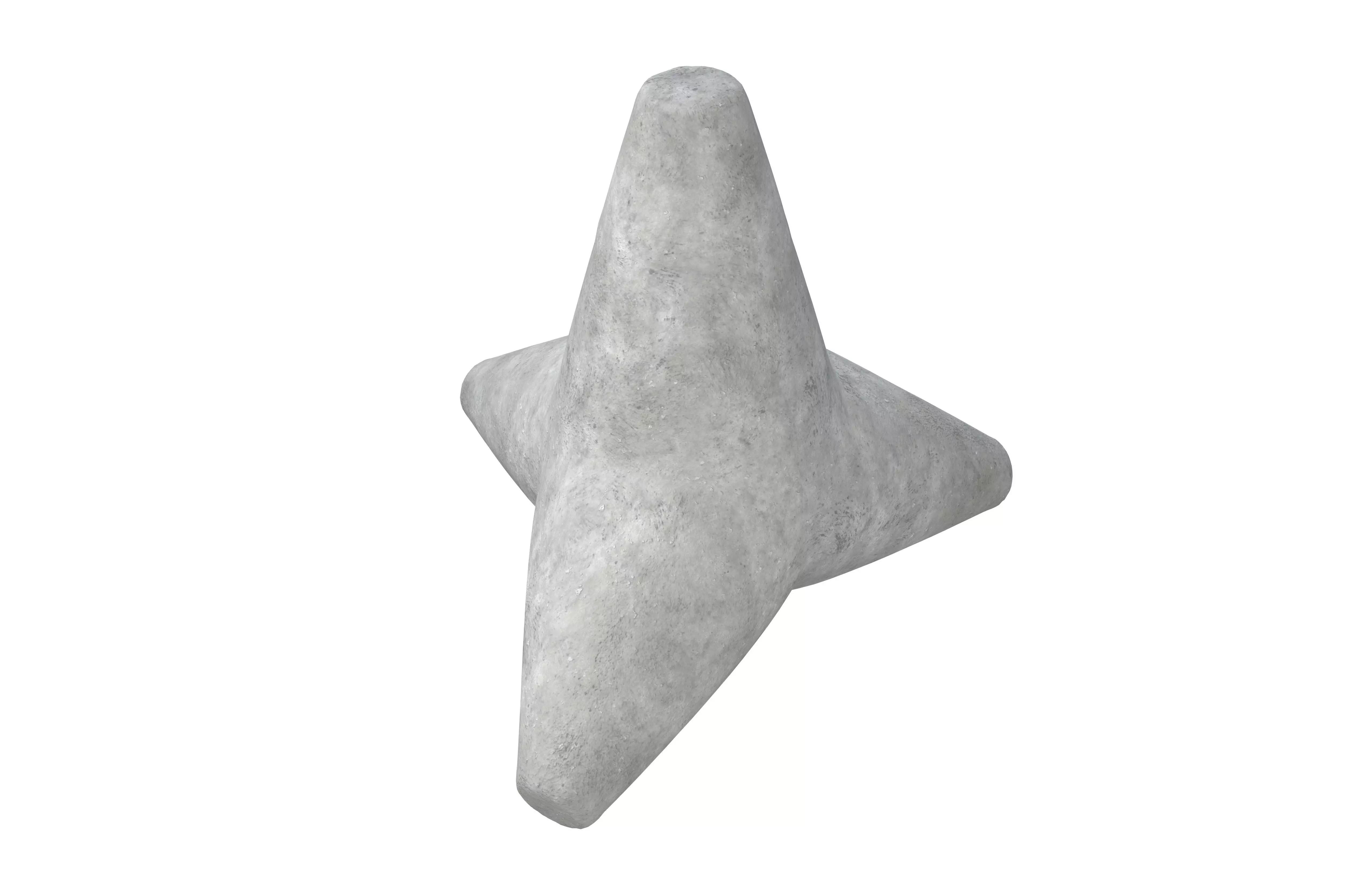 Concrete Tetrapod v1 001 Low-poly 3D model_2
