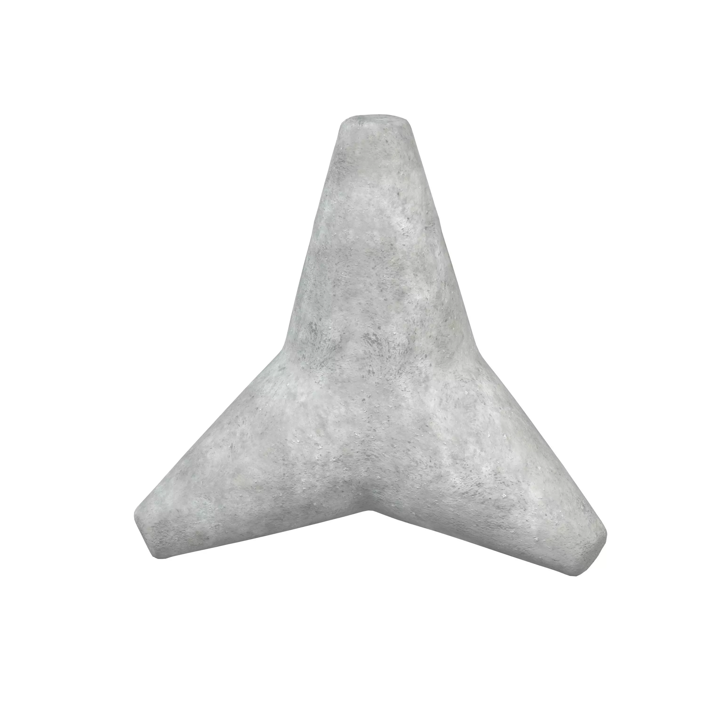 Concrete Tetrapod v1 001 Low-poly 3D model_0