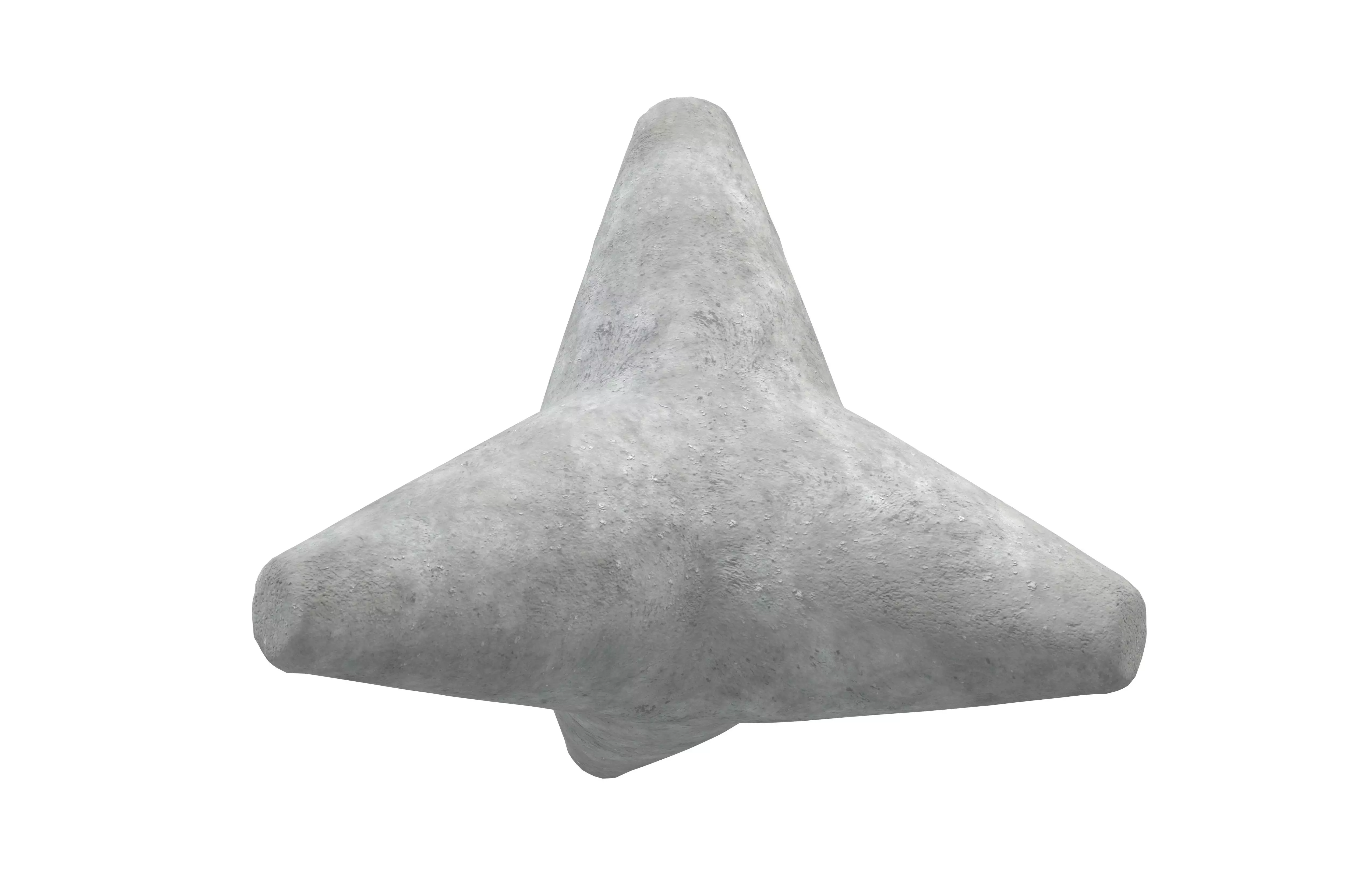 Concrete Tetrapod v1 001 Low-poly 3D model_3