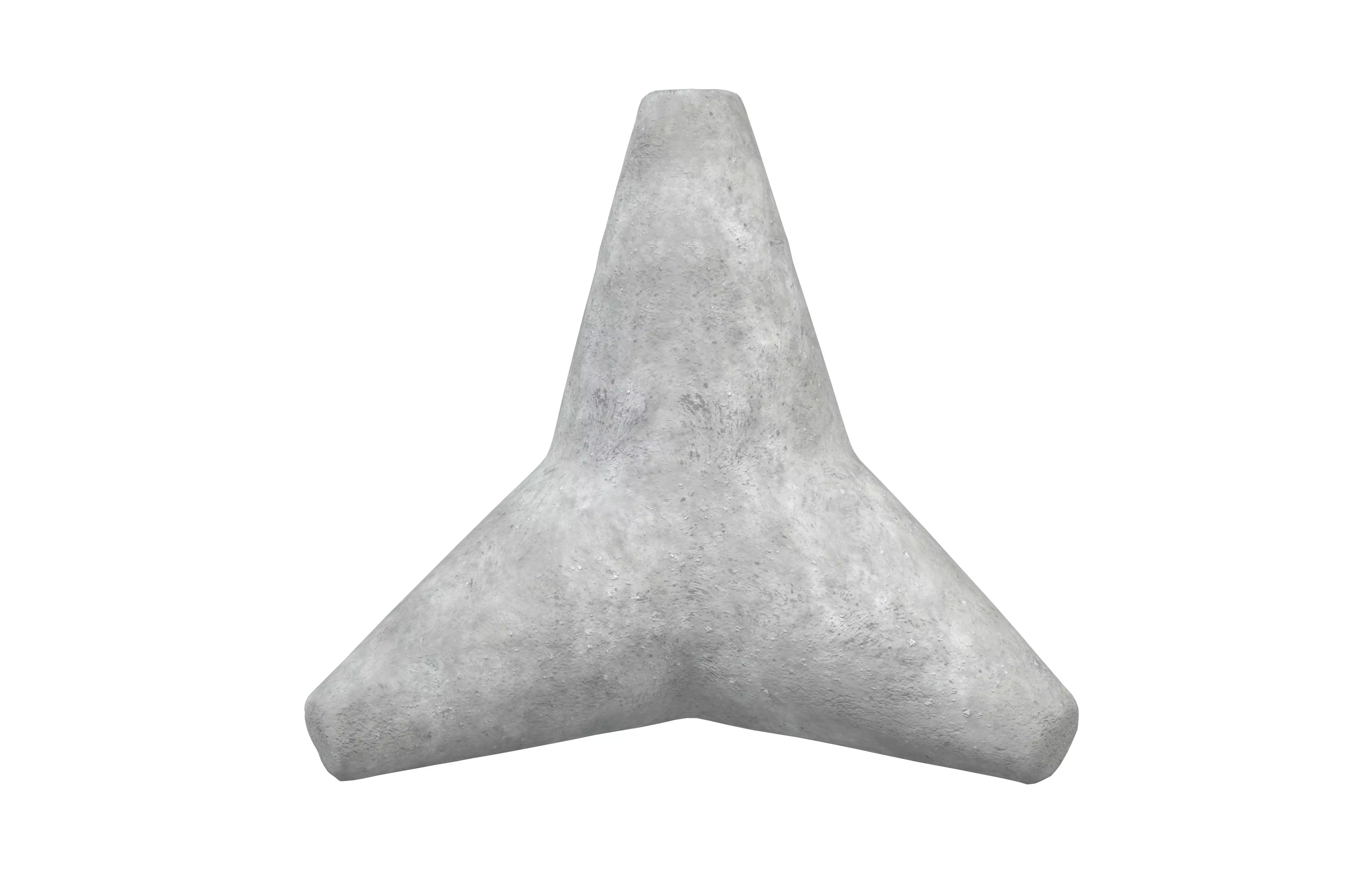 Concrete Tetrapod v1 001 Low-poly 3D model_1