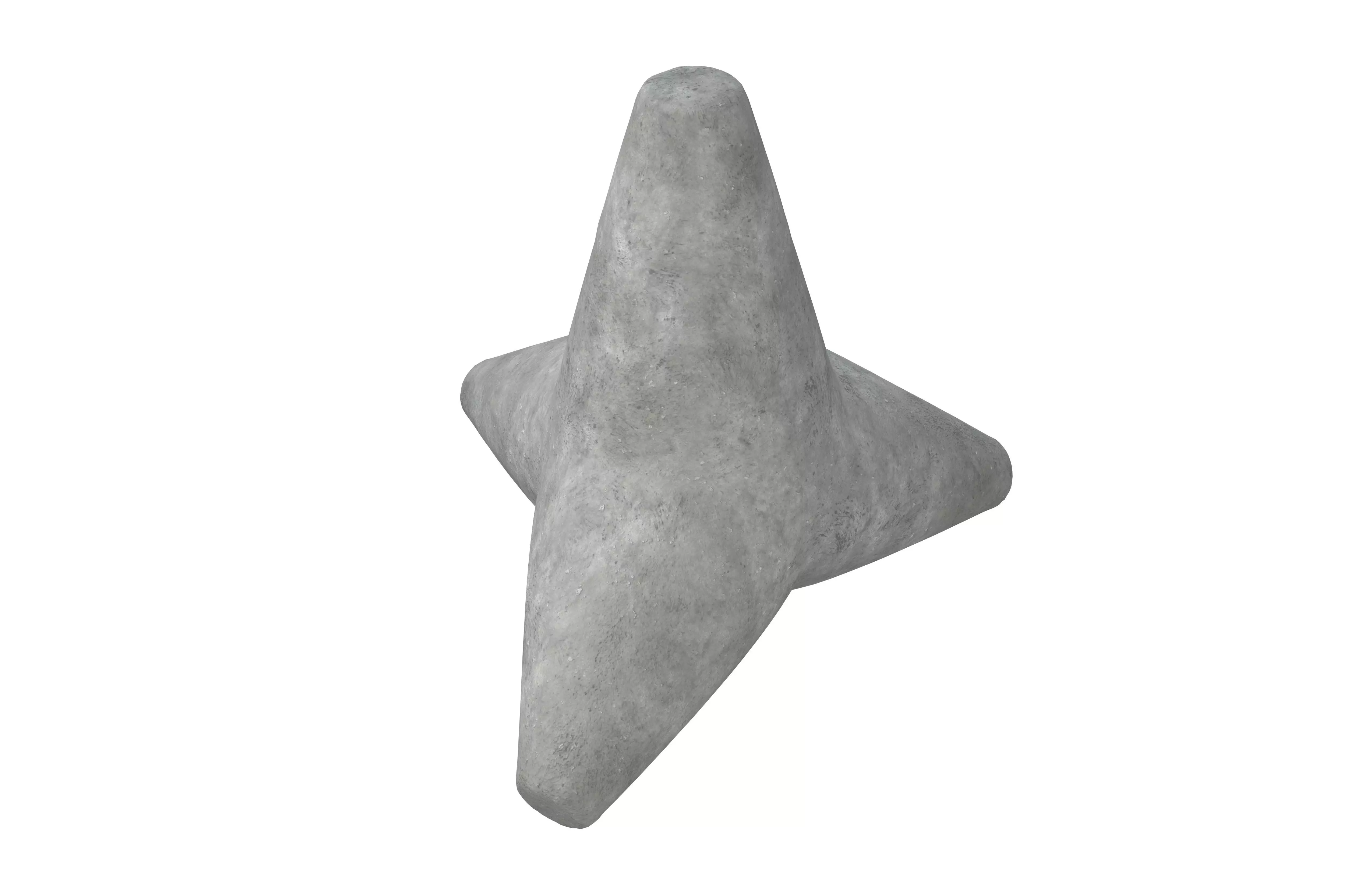 Concrete Tetrapod v1 002 Low-poly 3D model_2