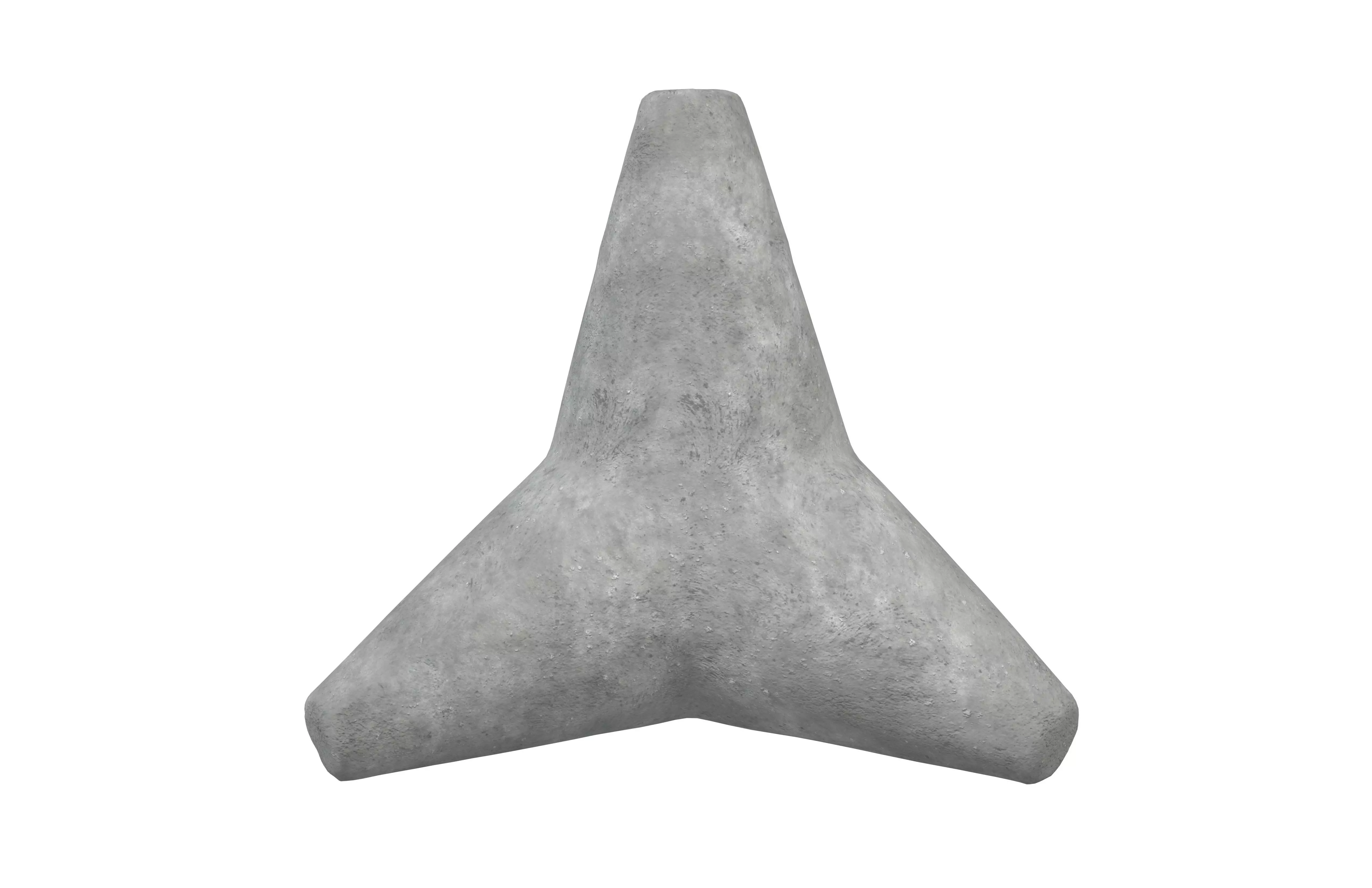 Concrete Tetrapod v1 002 Low-poly 3D model_1