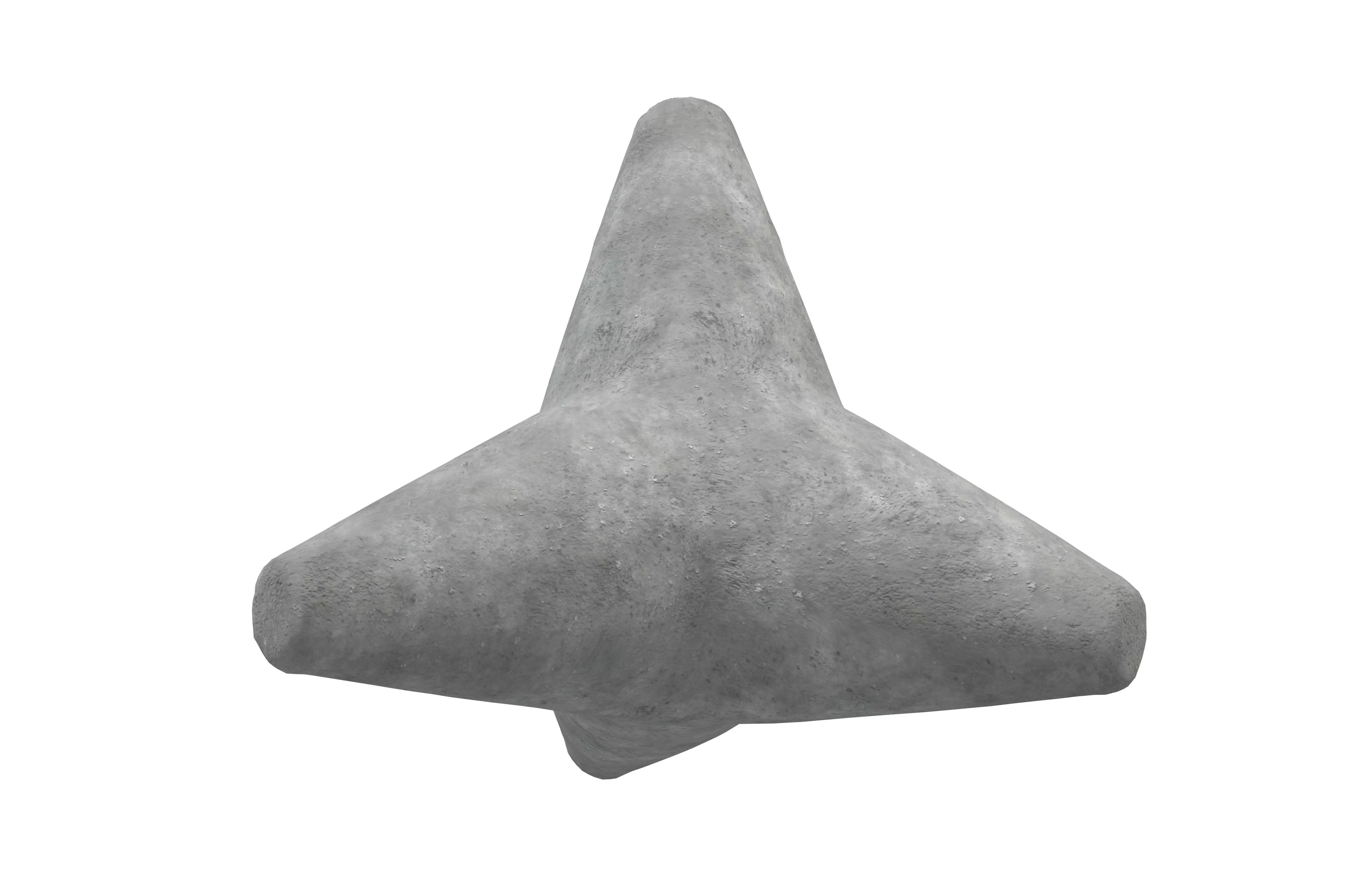 Concrete Tetrapod v1 002 Low-poly 3D model_3