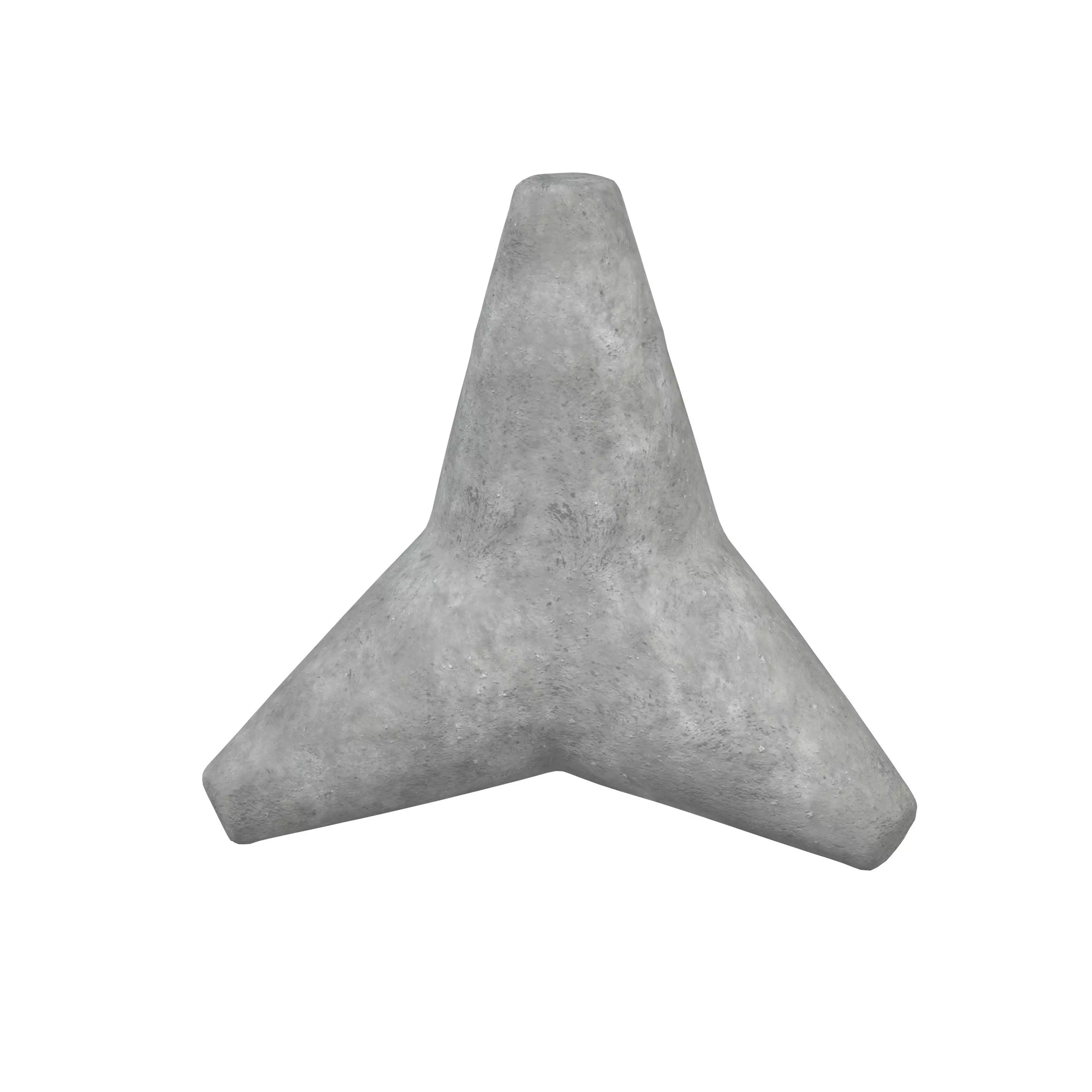 Concrete Tetrapod v1 002 Low-poly 3D model_0