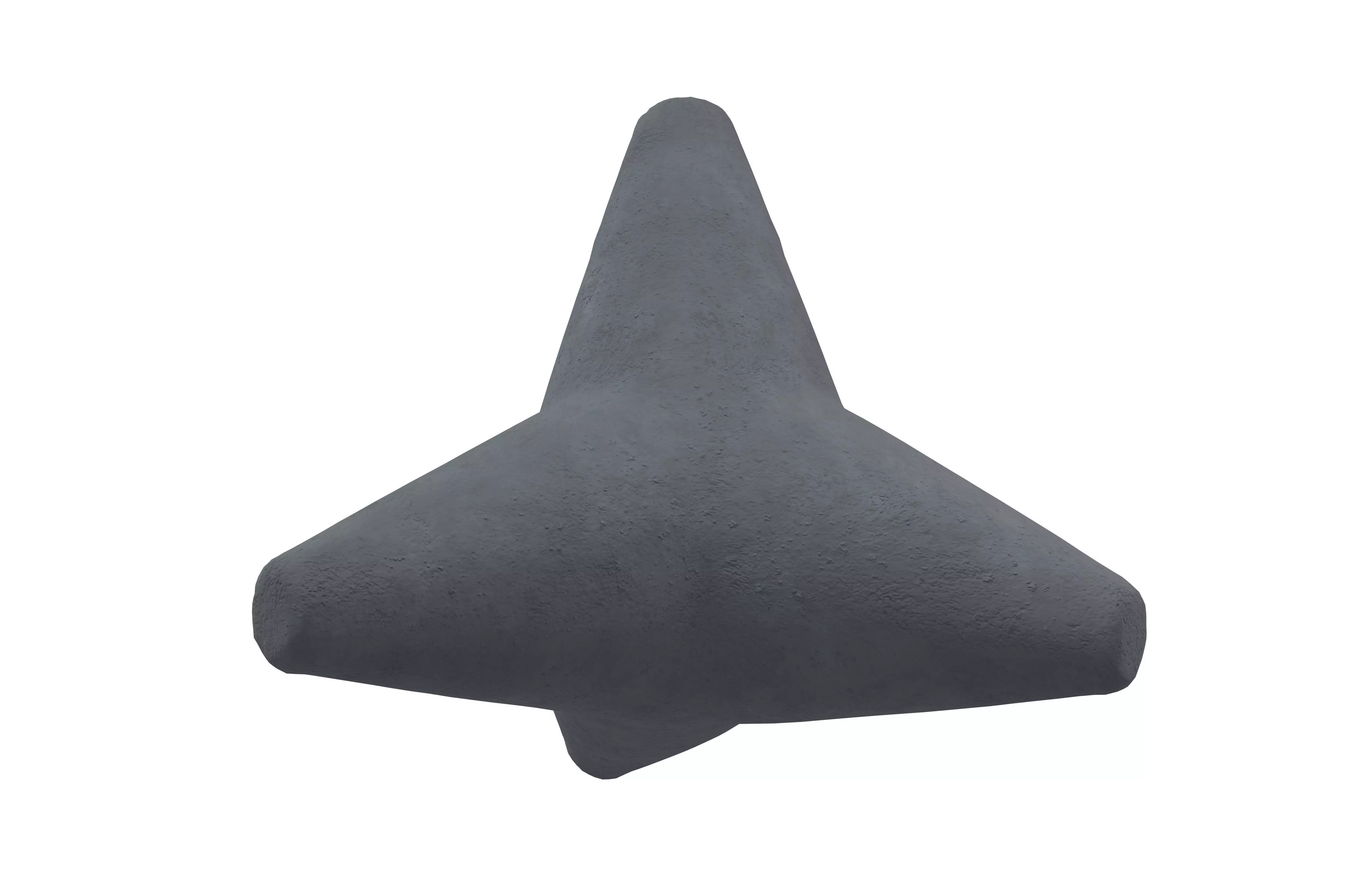 Concrete Tetrapod v1 003 Low-poly 3D model_3