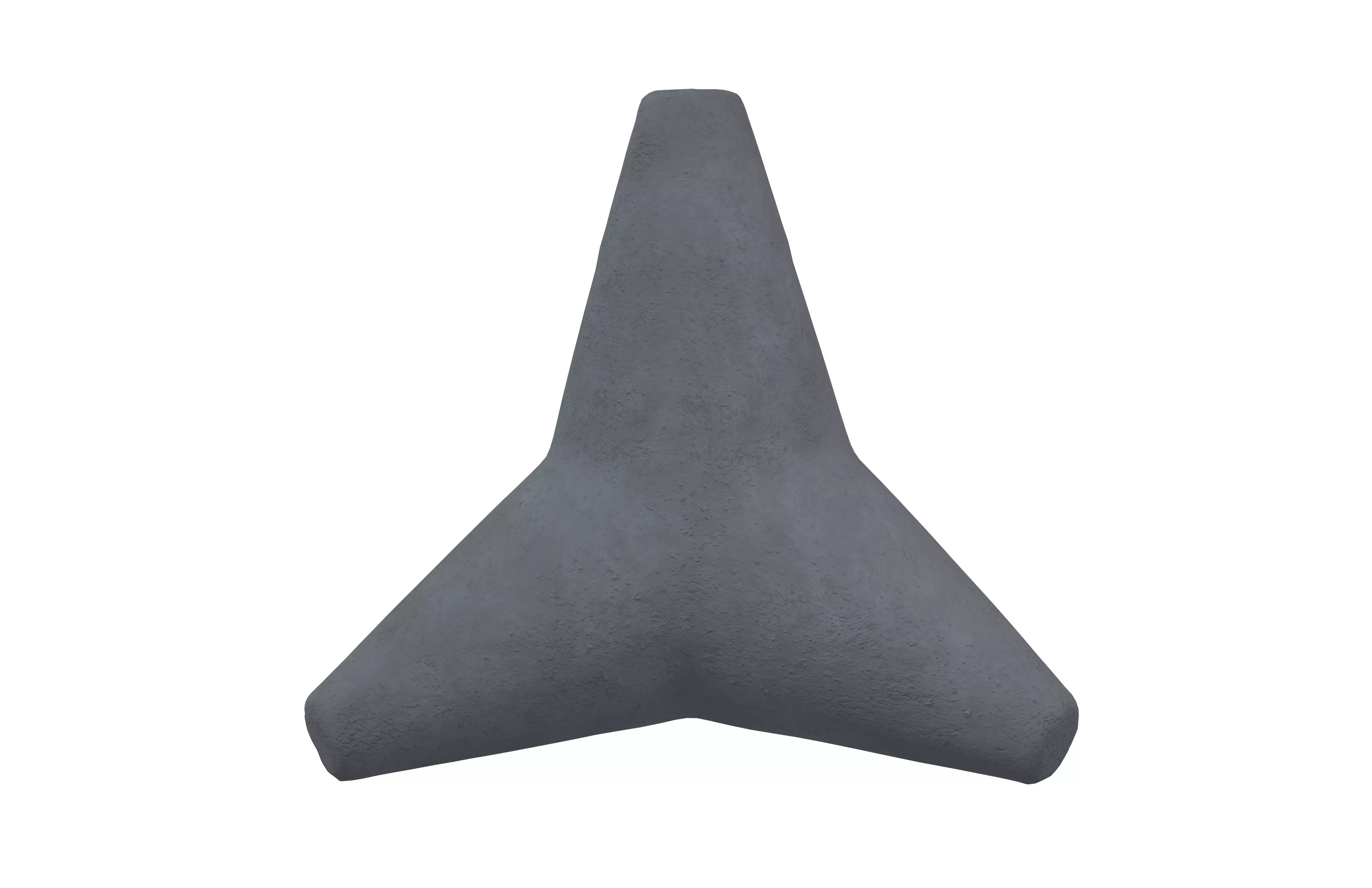 Concrete Tetrapod v1 003 Low-poly 3D model_1