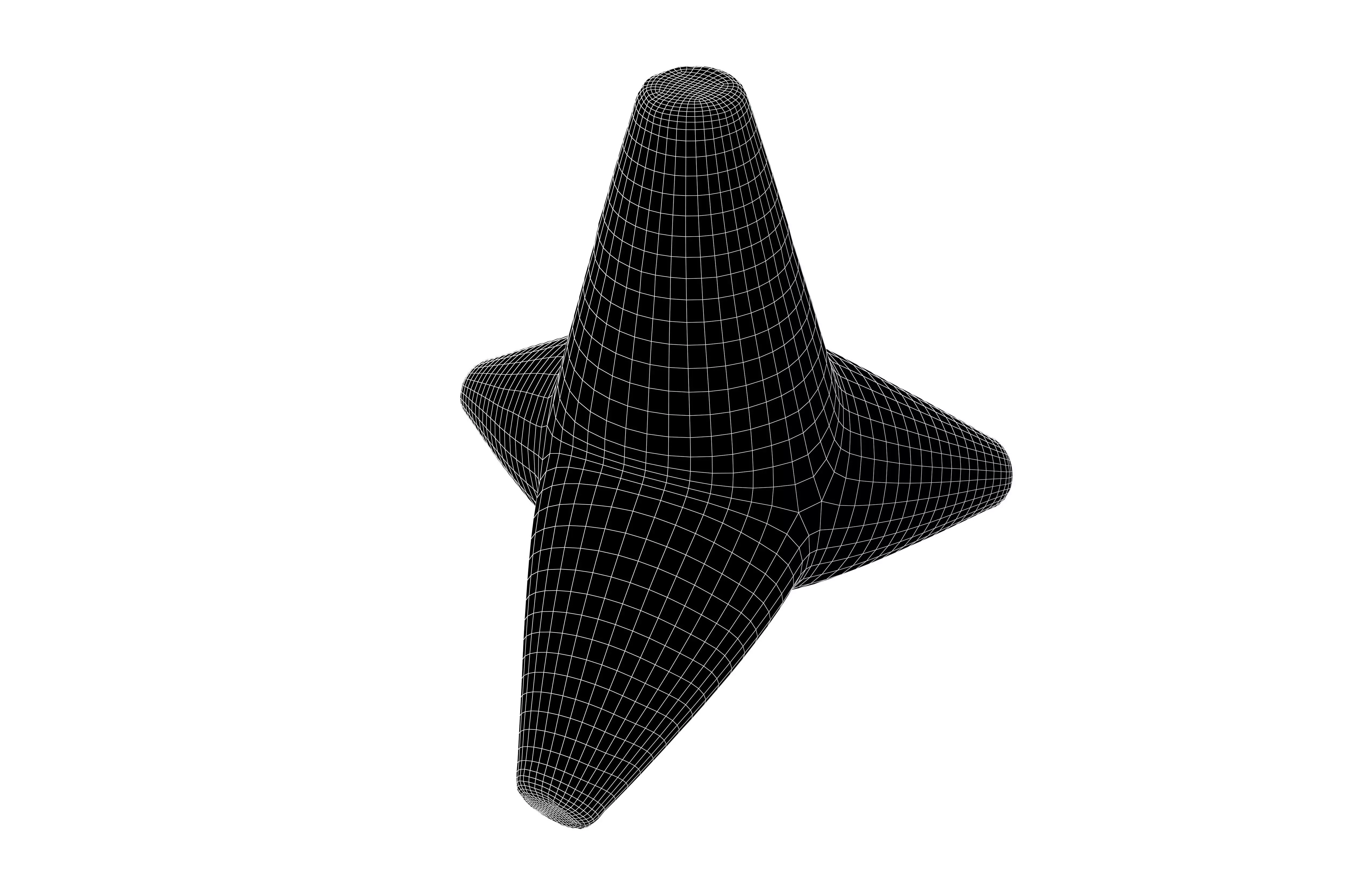 Concrete Tetrapod v1 003 Low-poly 3D model_6