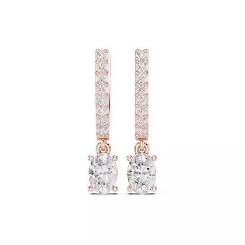 Oval Cut Diamond Lever Back Earring 3DM STL Video