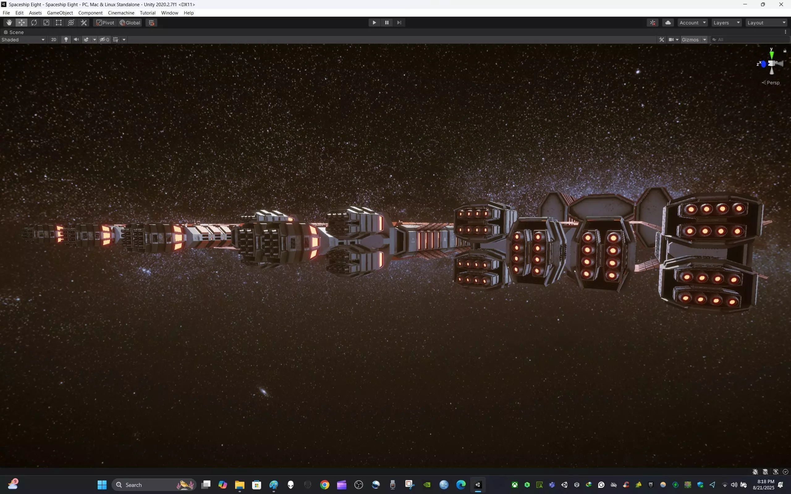 Modular Spaceship Eight Low-poly 3D model_19