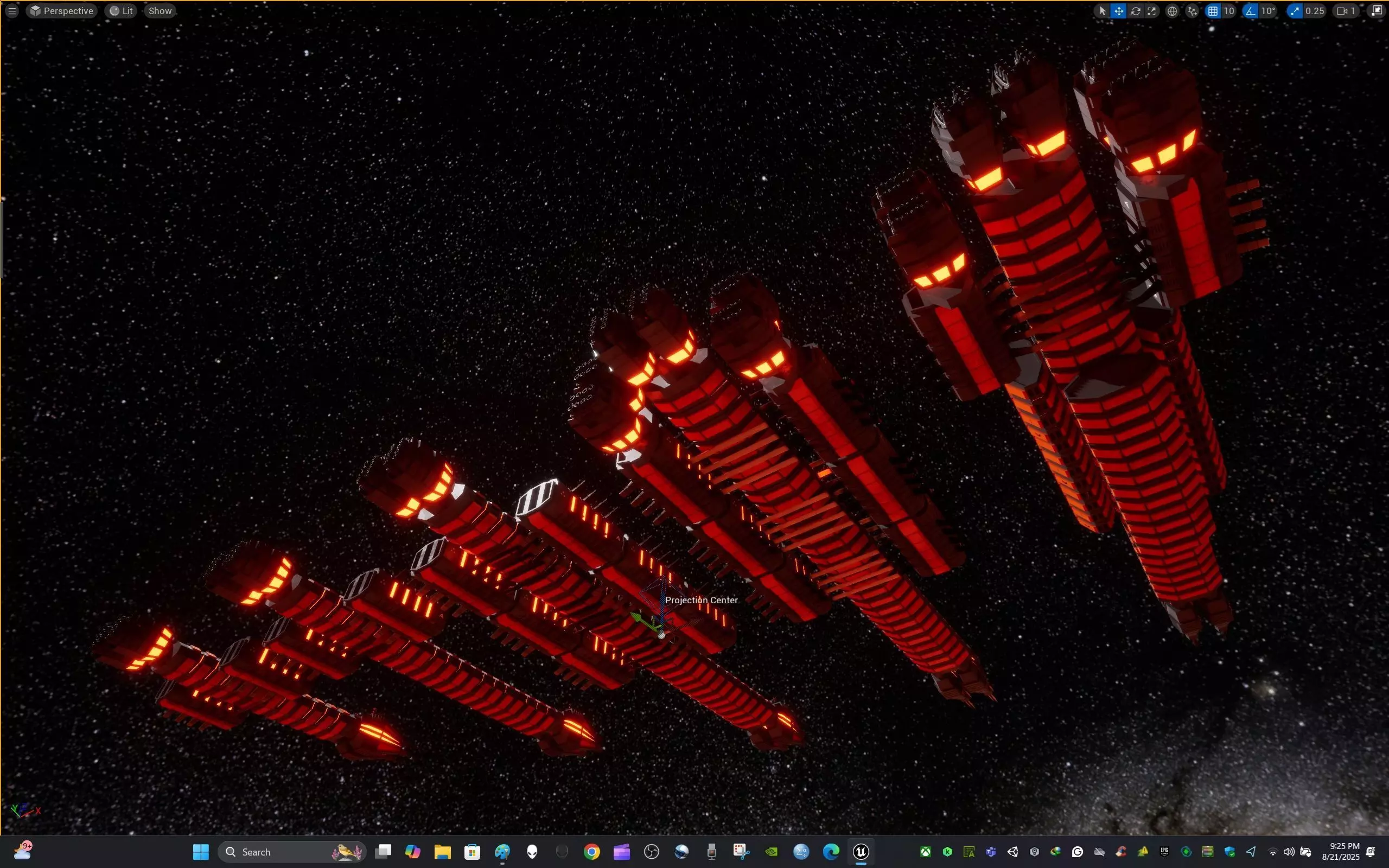 Modular Spaceship Eight Low-poly 3D model_28