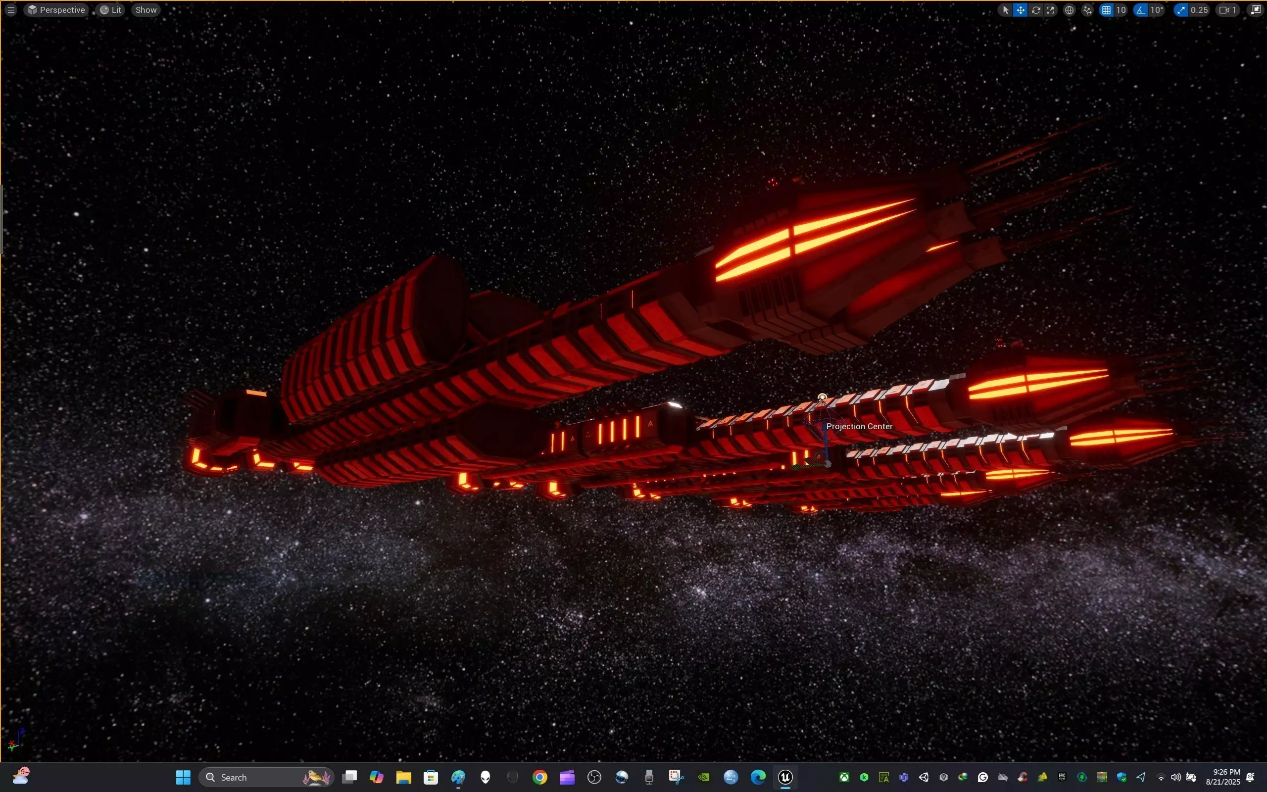 Modular Spaceship Eight Low-poly 3D model_30