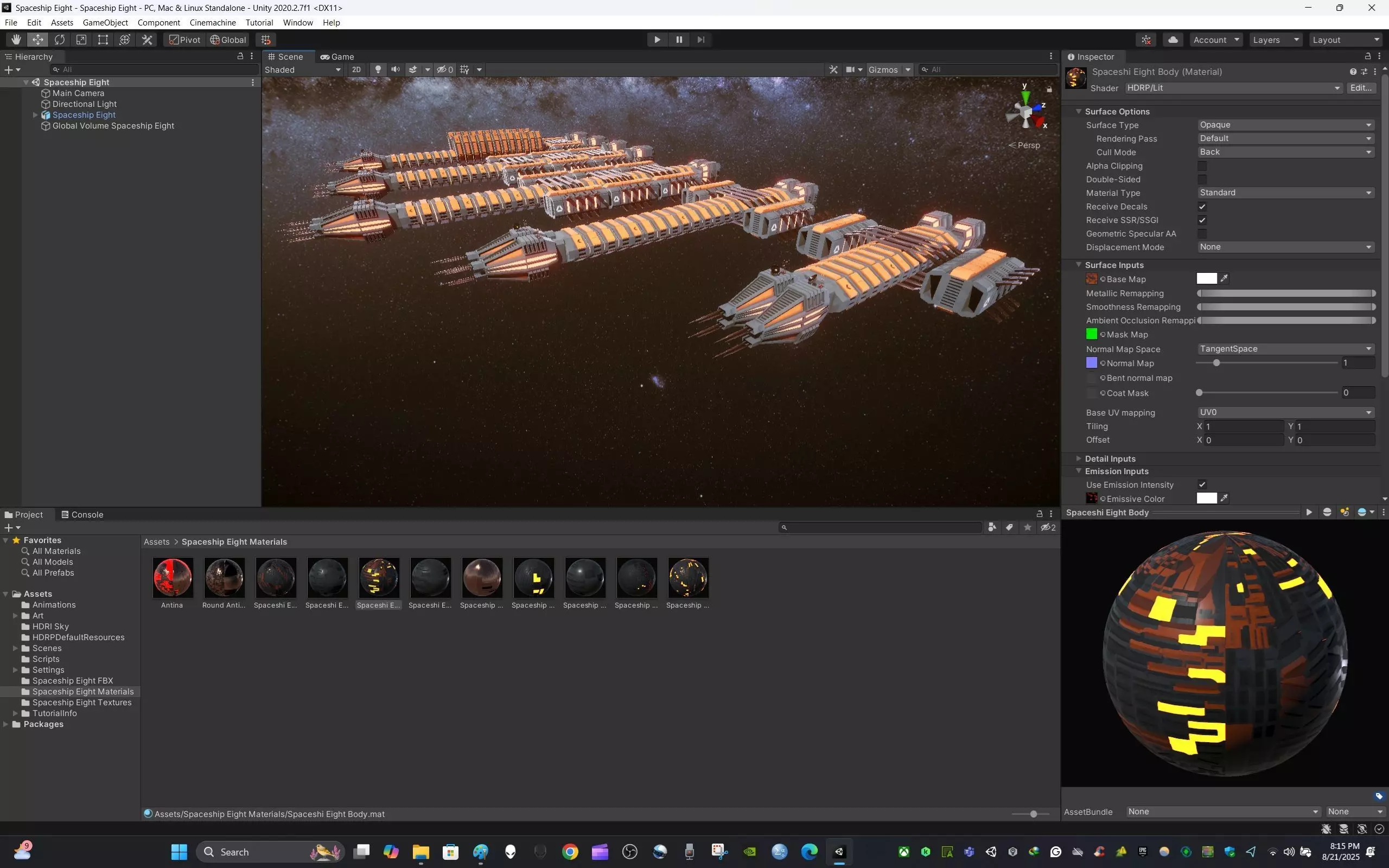 Modular Spaceship Eight Low-poly 3D model_13