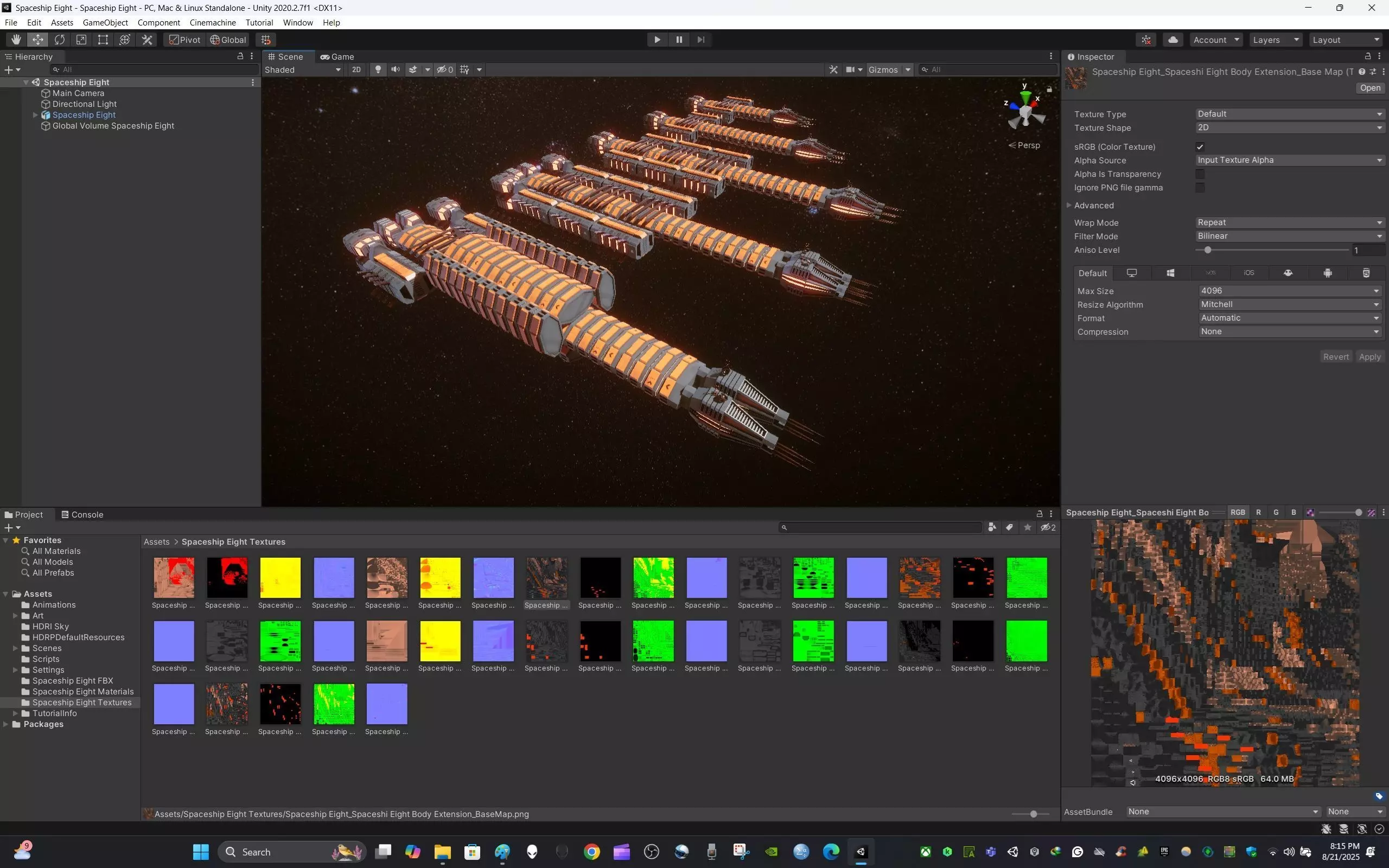 Modular Spaceship Eight Low-poly 3D model_12