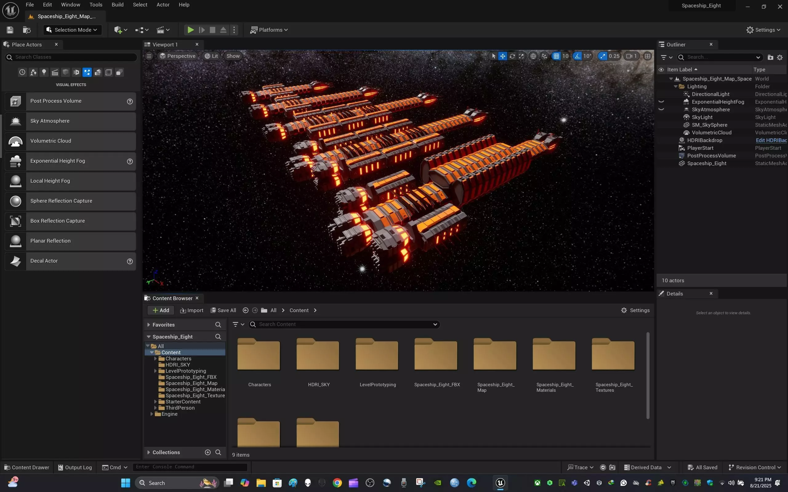 Modular Spaceship Eight Low-poly 3D model_21