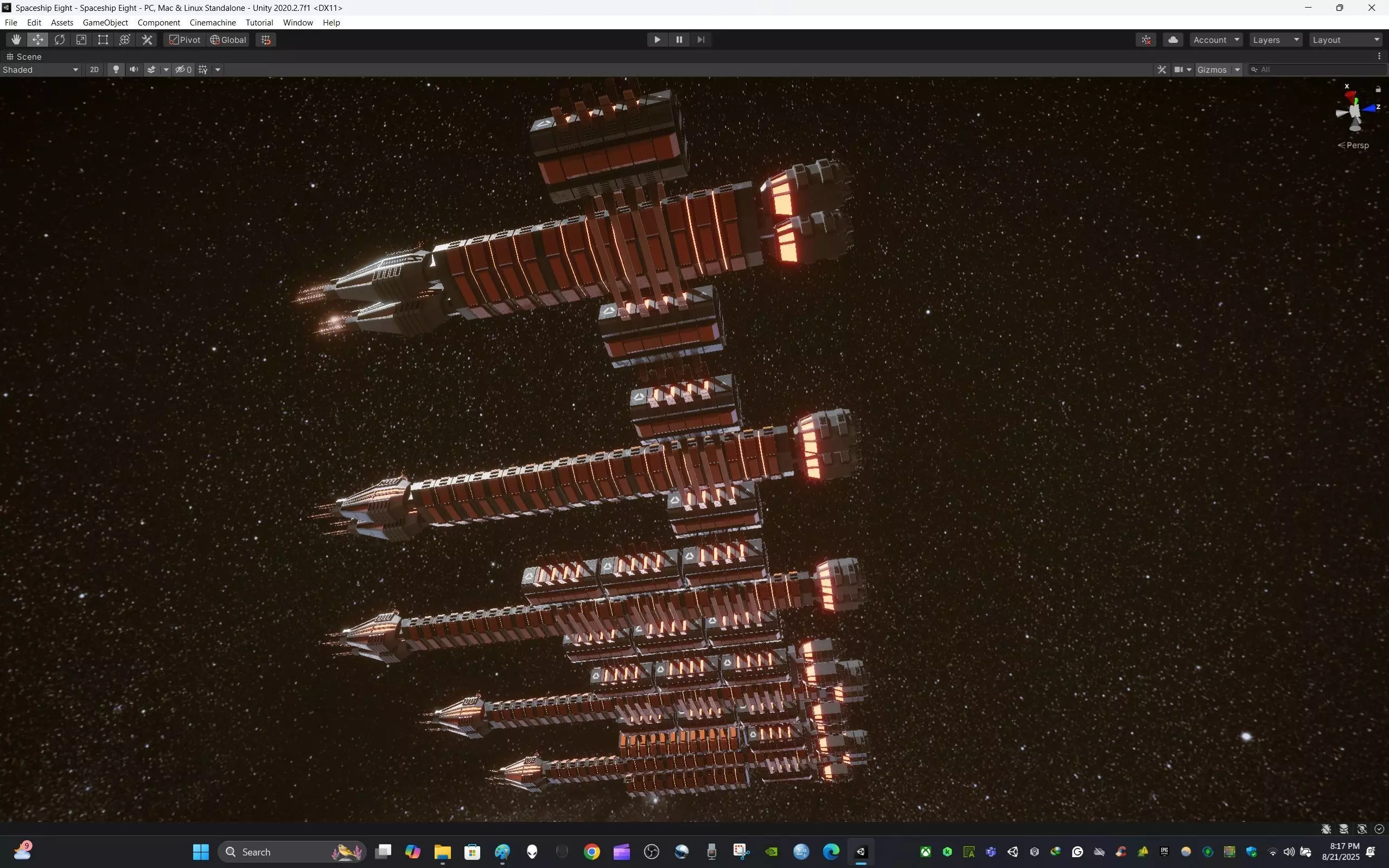 Modular Spaceship Eight Low-poly 3D model_17