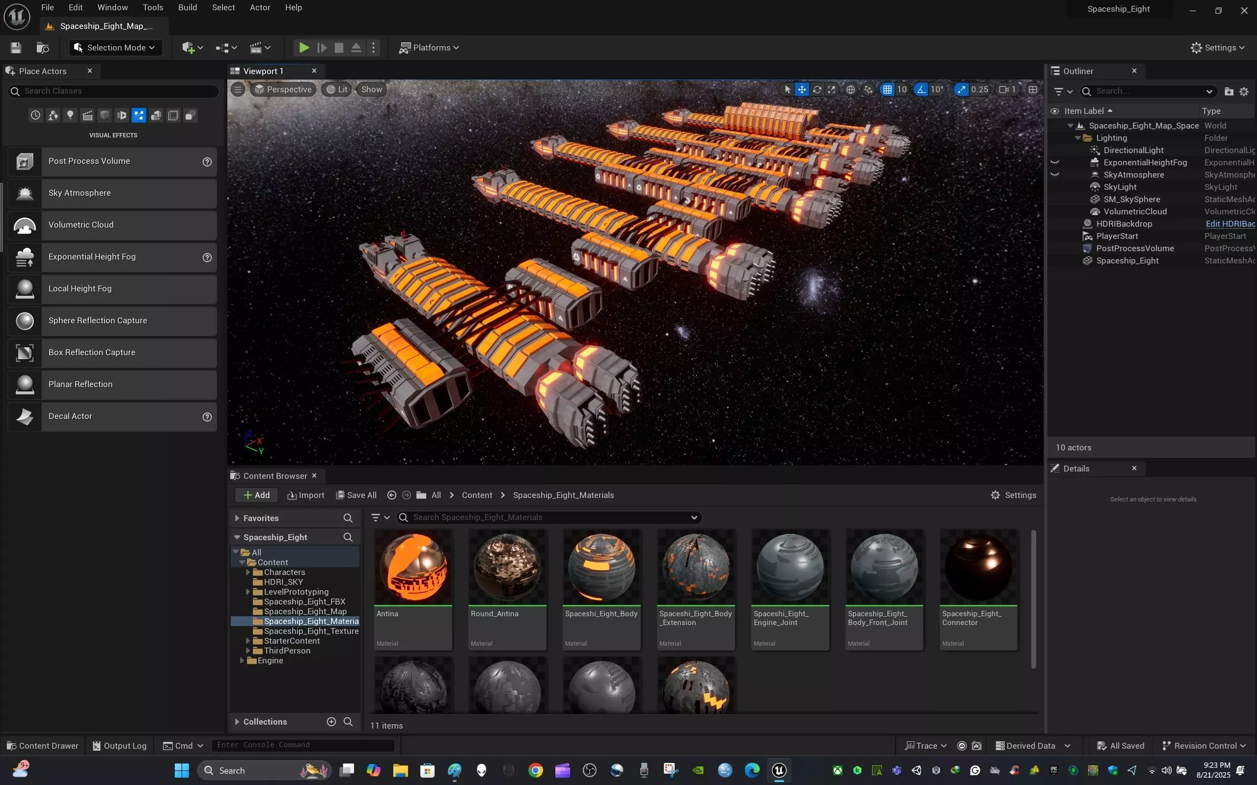 Modular Spaceship Eight Low-poly 3D model_23