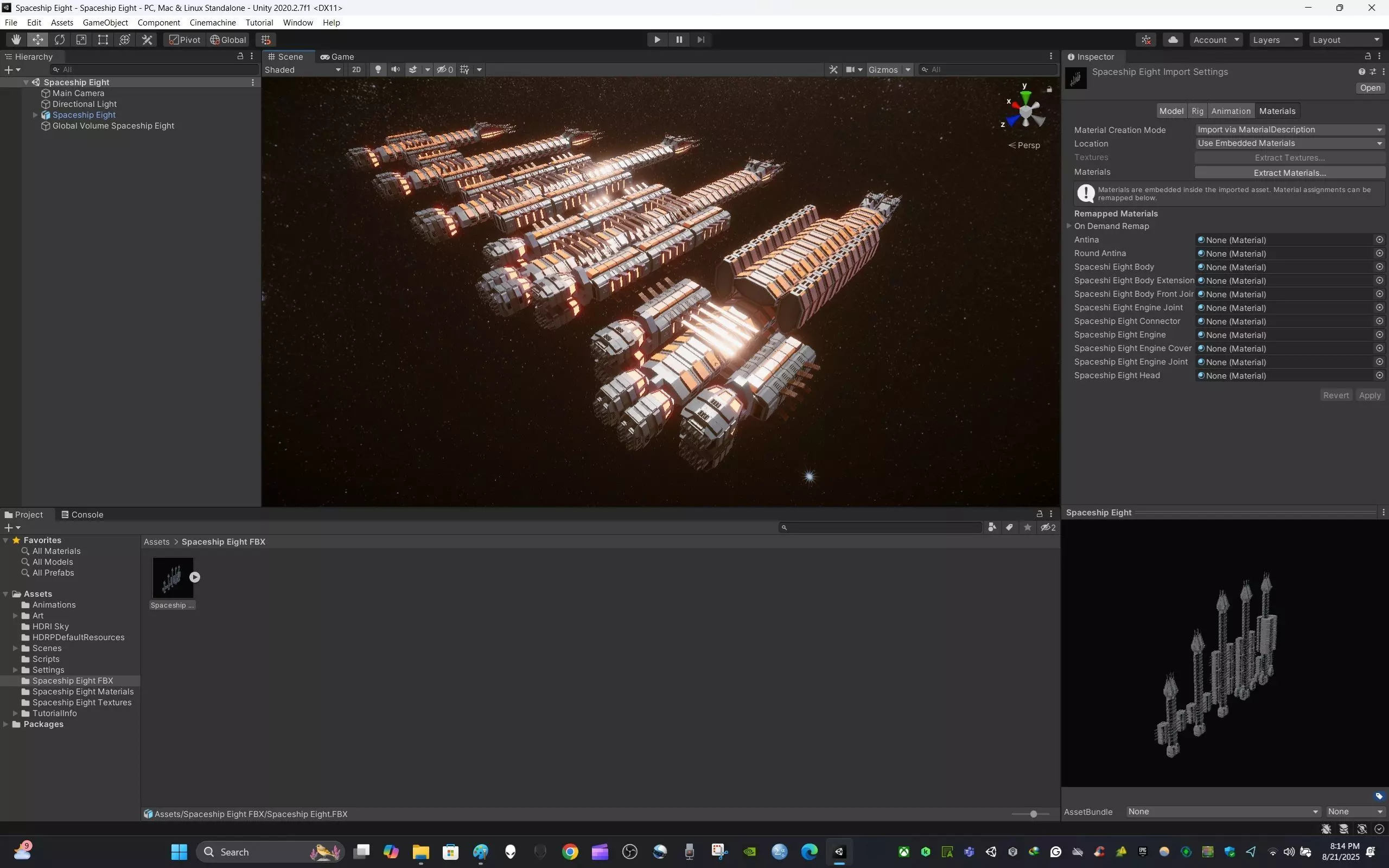 Modular Spaceship Eight Low-poly 3D model_11