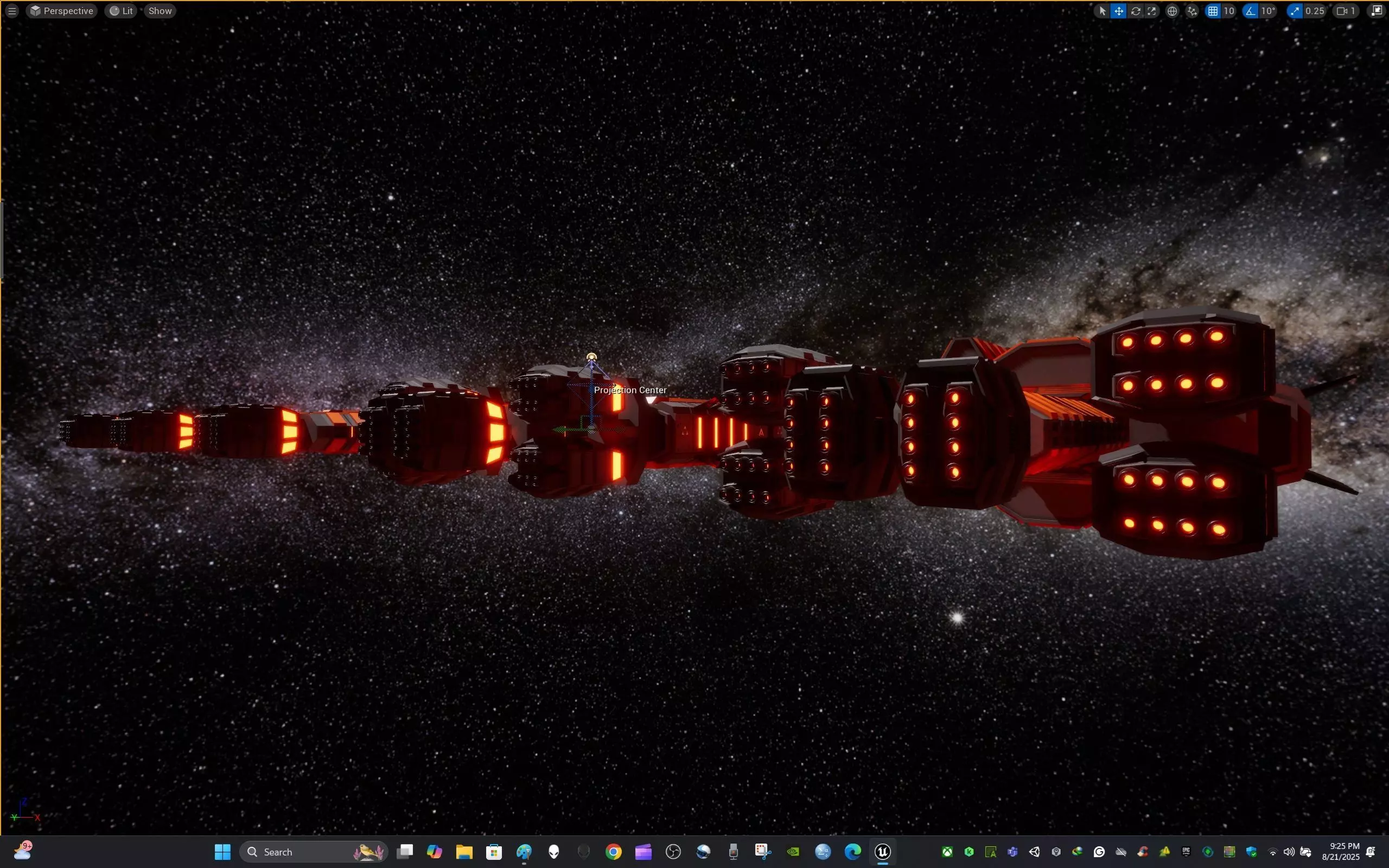 Modular Spaceship Eight Low-poly 3D model_27