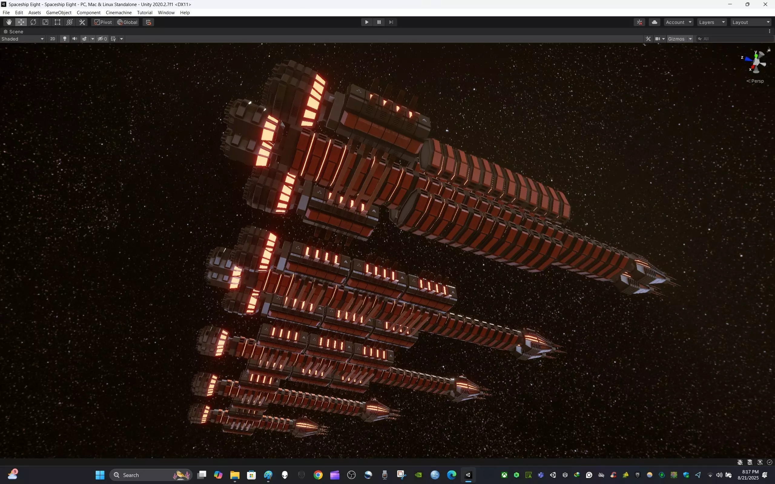 Modular Spaceship Eight Low-poly 3D model_16