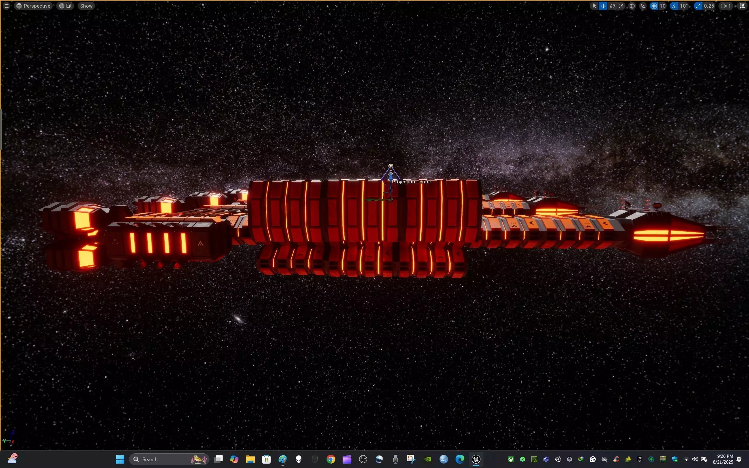 Modular Spaceship Eight Low-poly 3D model_29