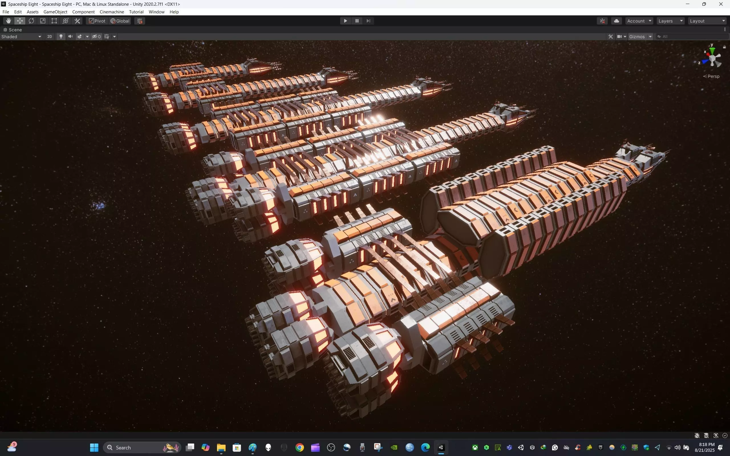 Modular Spaceship Eight Low-poly 3D model_18
