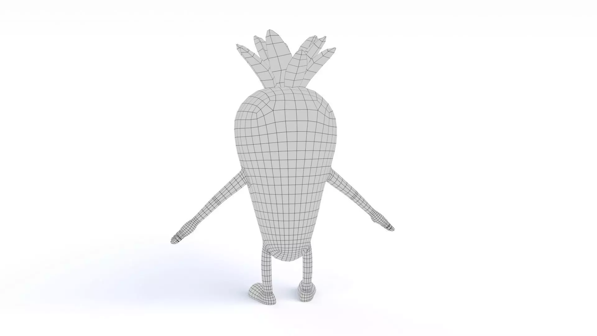 Cartoon Carrot Low-poly 3D model_18