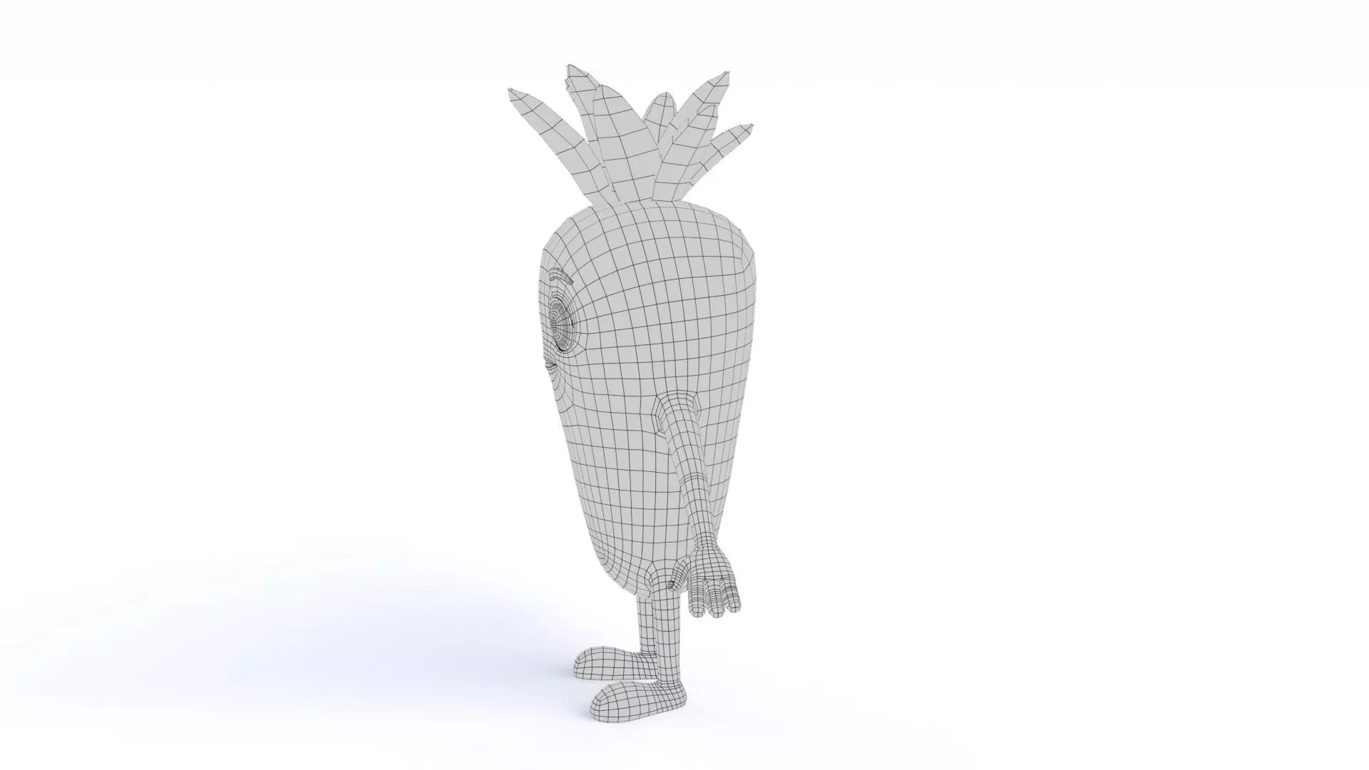 Cartoon Carrot Low-poly 3D model_20