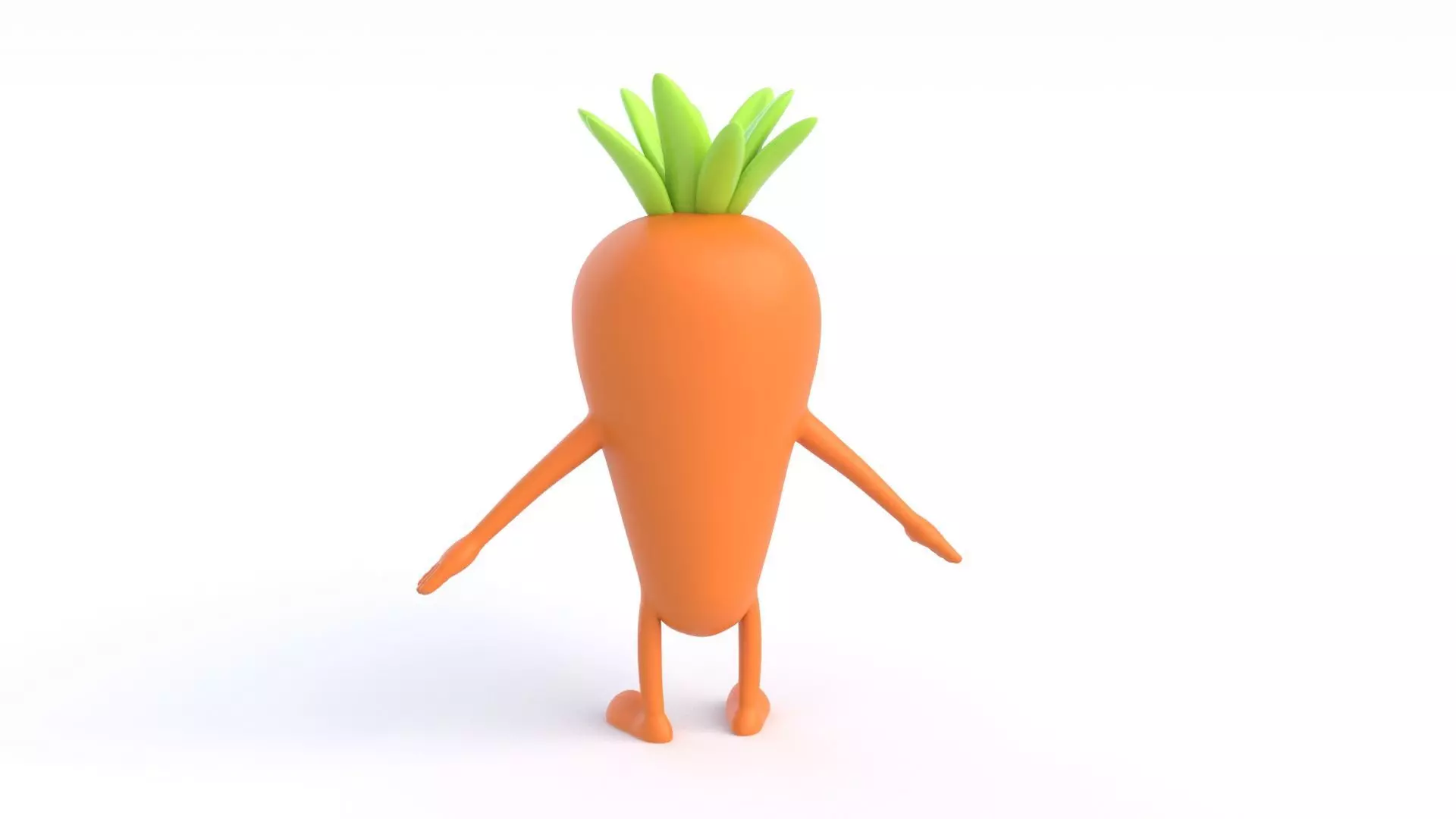 Cartoon Carrot Low-poly 3D model_6