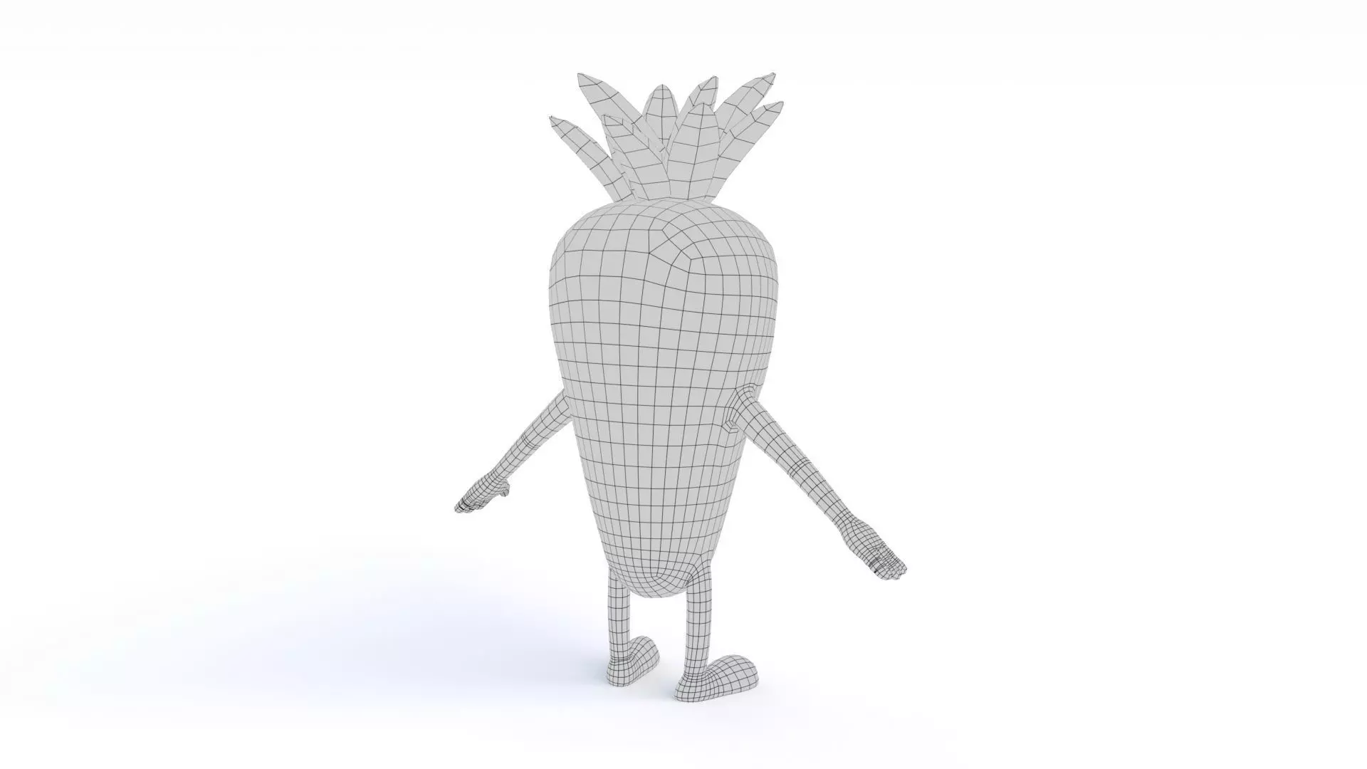 Cartoon Carrot Low-poly 3D model_17