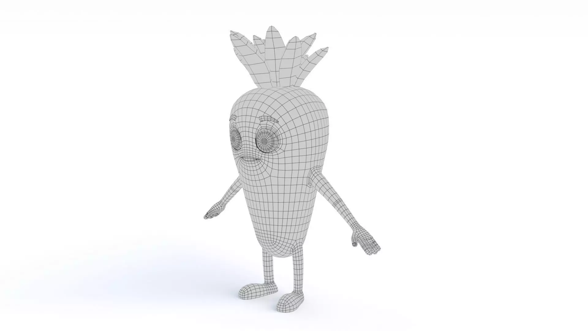 Cartoon Carrot Low-poly 3D model_21