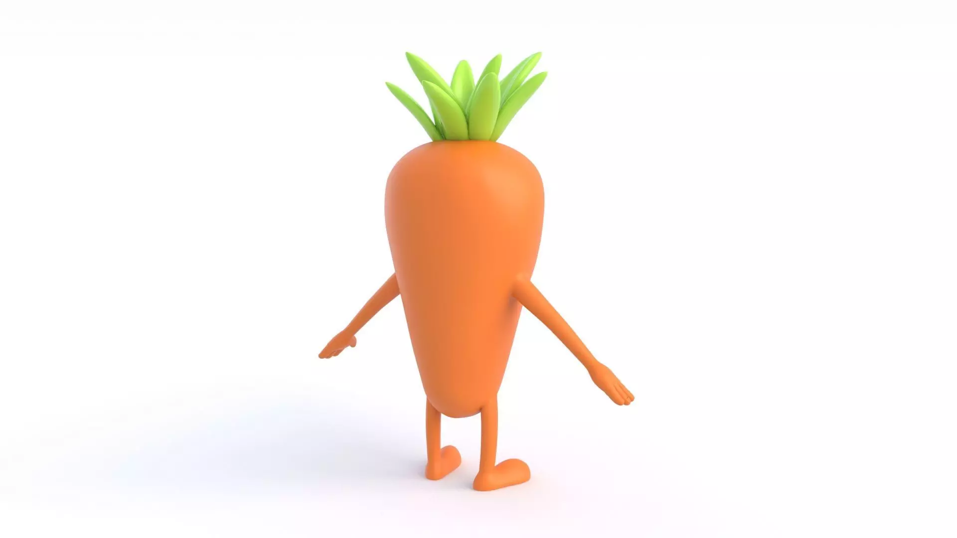 Cartoon Carrot Low-poly 3D model_5