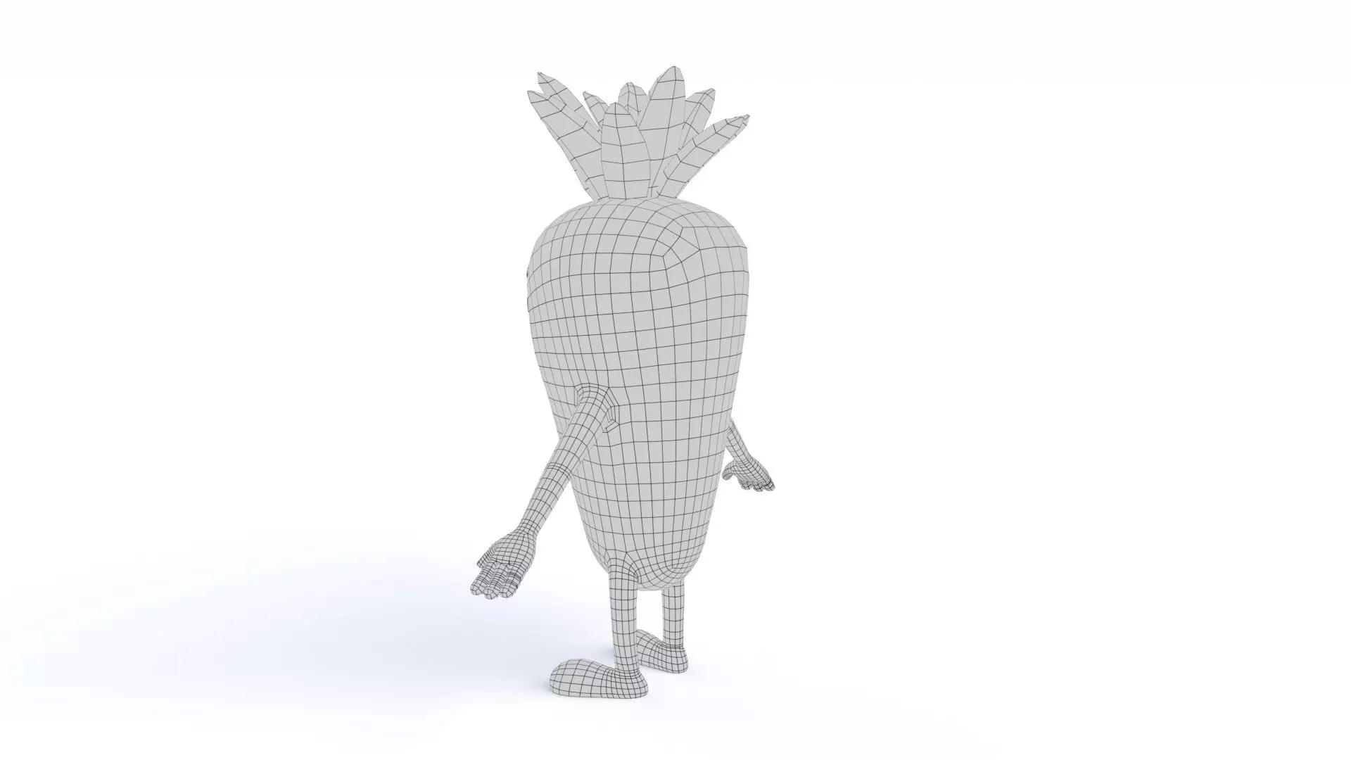 Cartoon Carrot Low-poly 3D model_19