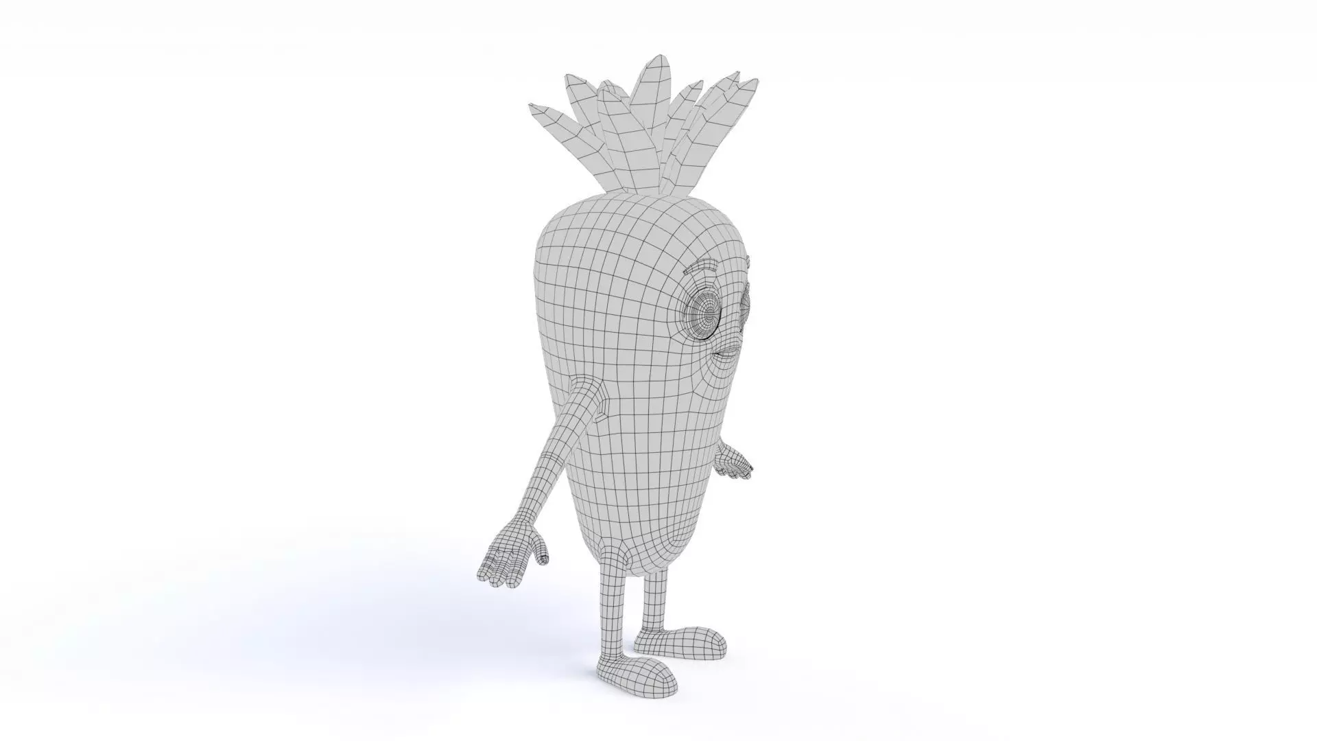 Cartoon Carrot Low-poly 3D model_15