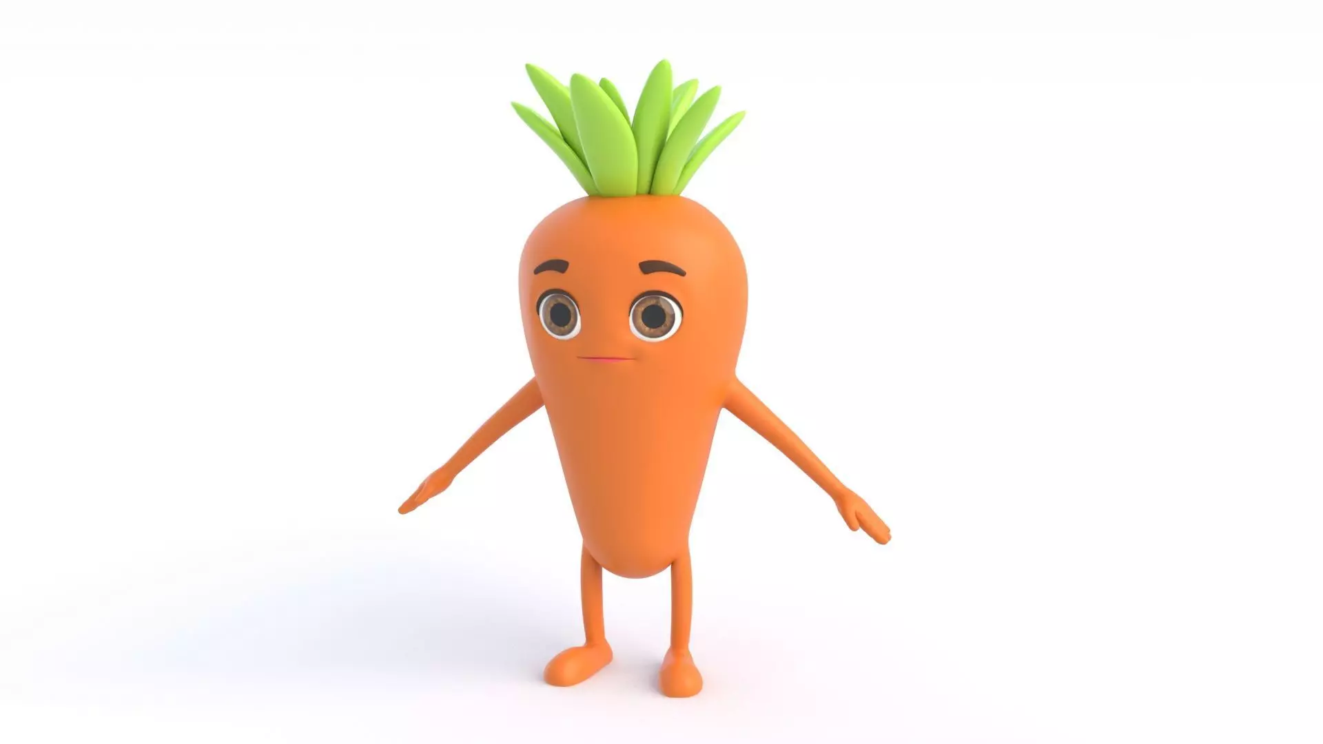 Cartoon Carrot Low-poly 3D model_10