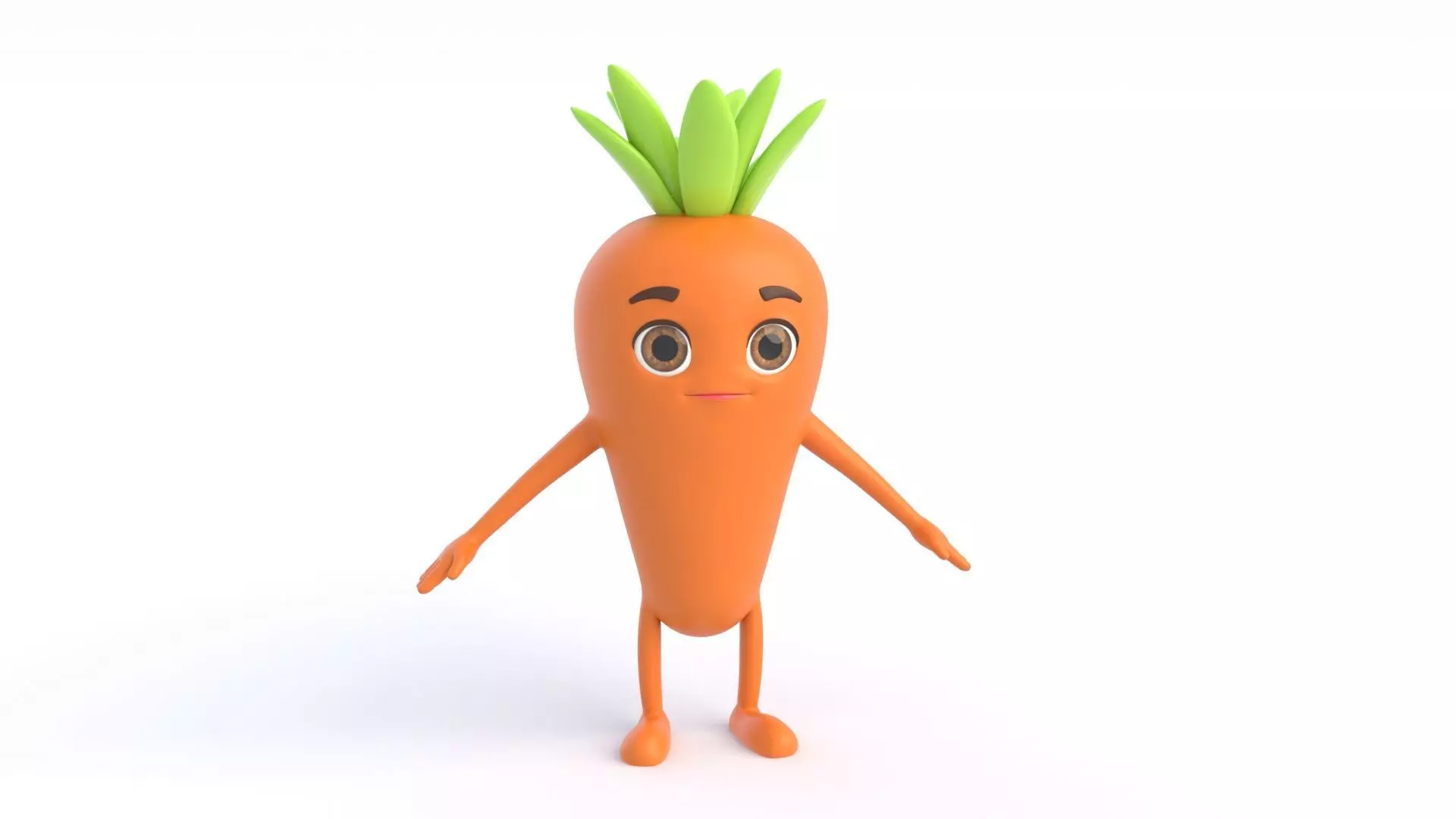 Cartoon Carrot Low-poly 3D model_1