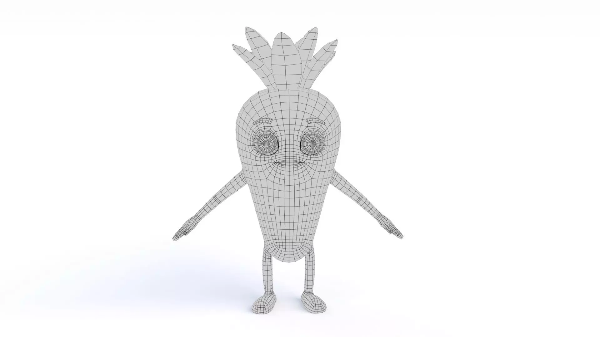 Cartoon Carrot Low-poly 3D model_12