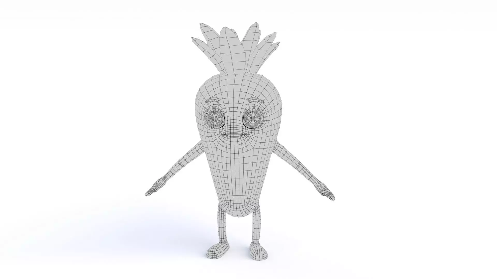 Cartoon Carrot Low-poly 3D model_22