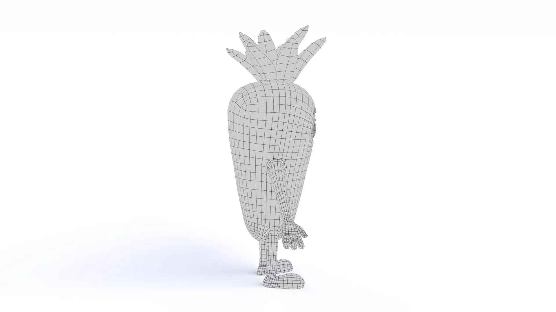 Cartoon Carrot Low-poly 3D model_16