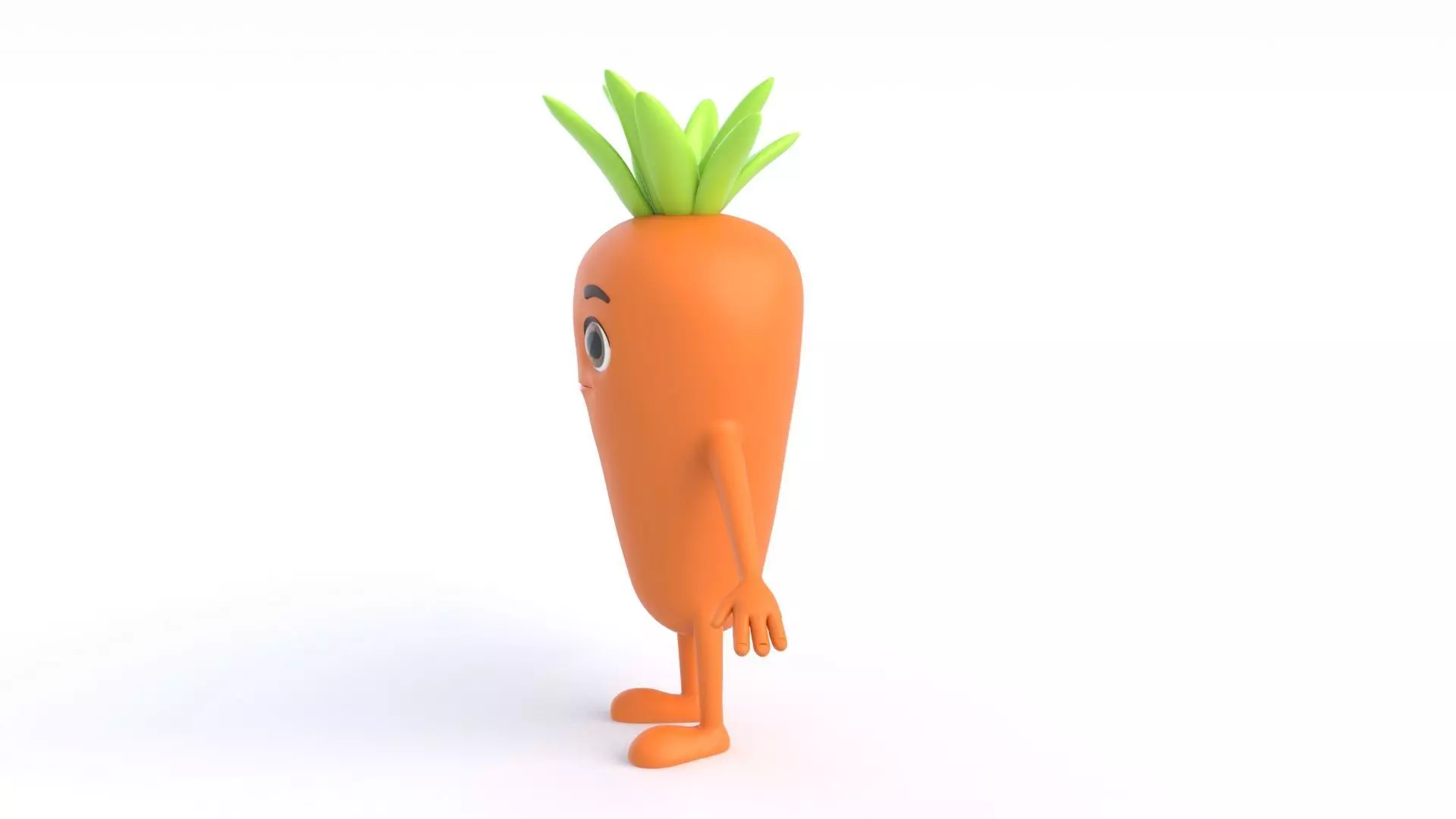 Cartoon Carrot Low-poly 3D model_8