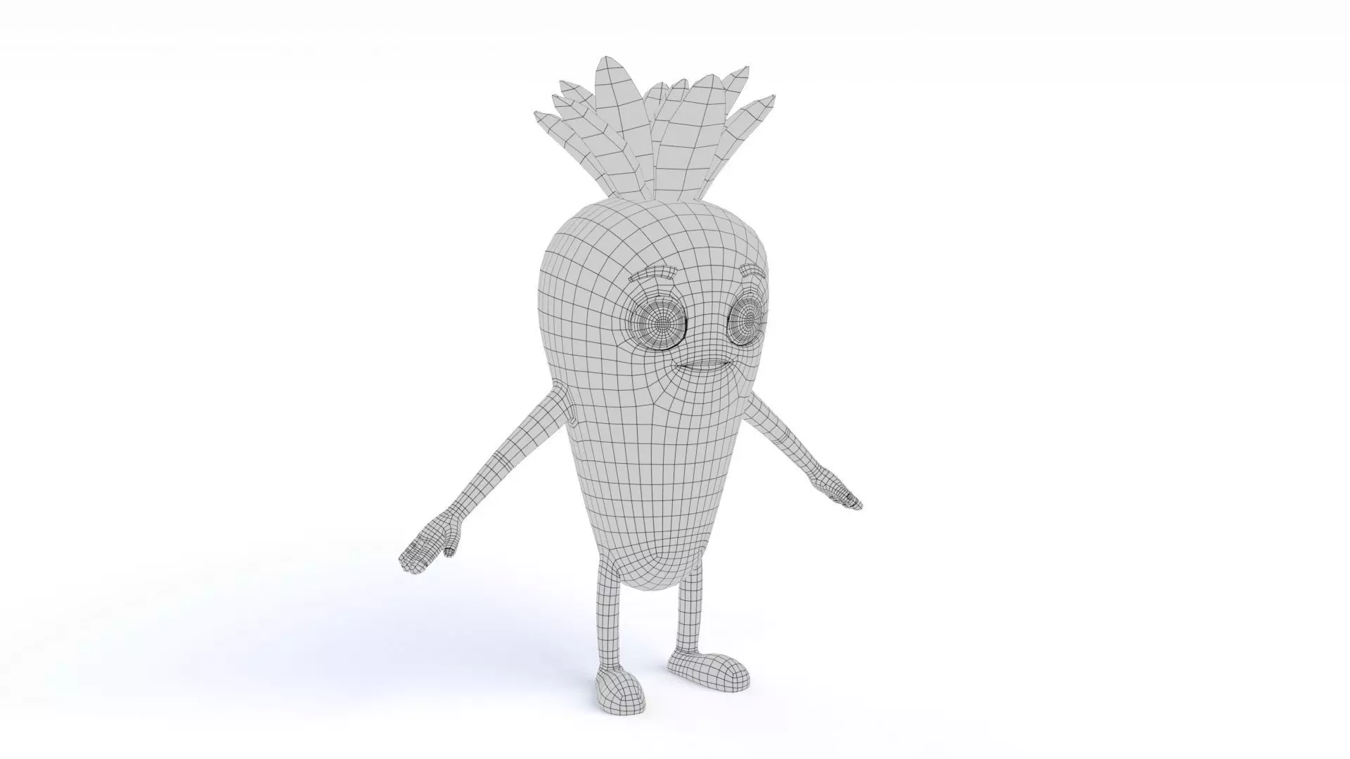 Cartoon Carrot Low-poly 3D model_14
