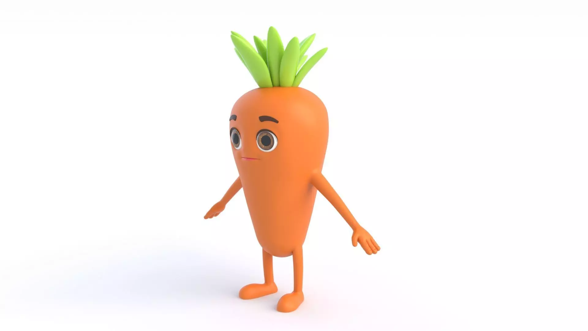 Cartoon Carrot Low-poly 3D model_9