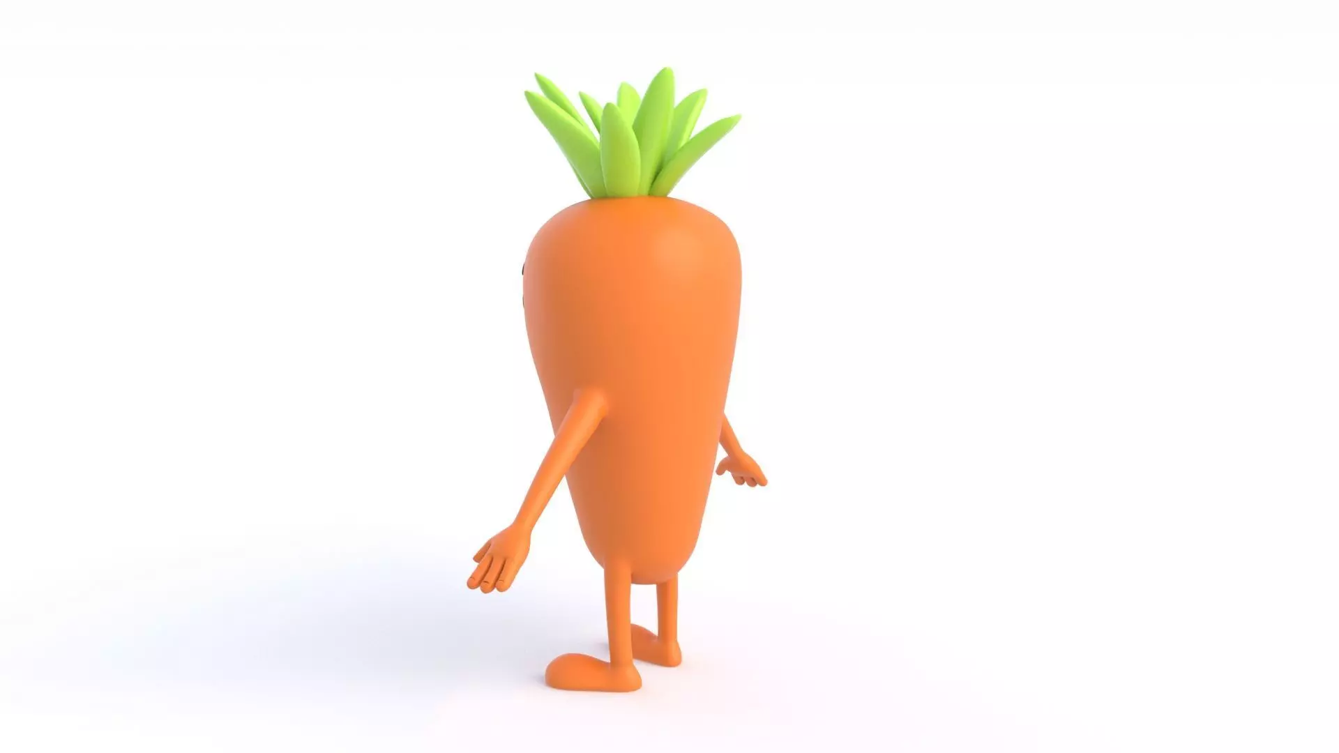 Cartoon Carrot Low-poly 3D model_7